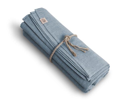 Classic Linentischdecke Taubenblau Ø170