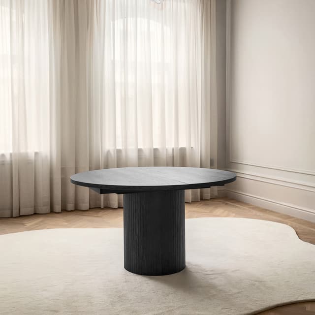Bauer Dining Table Black Stained Oak Ø130+50