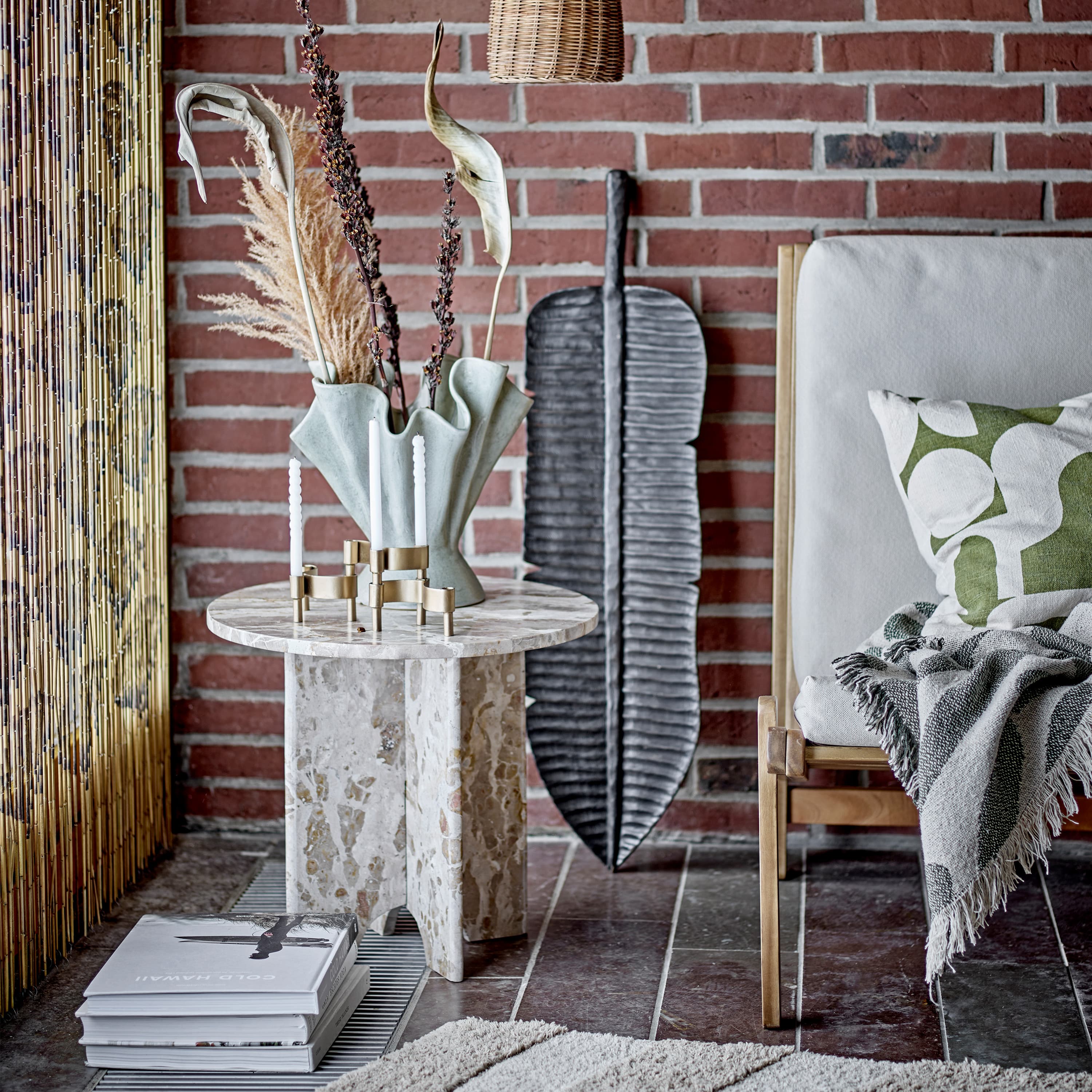 Jasmia Beistelltisch Marmor Braun