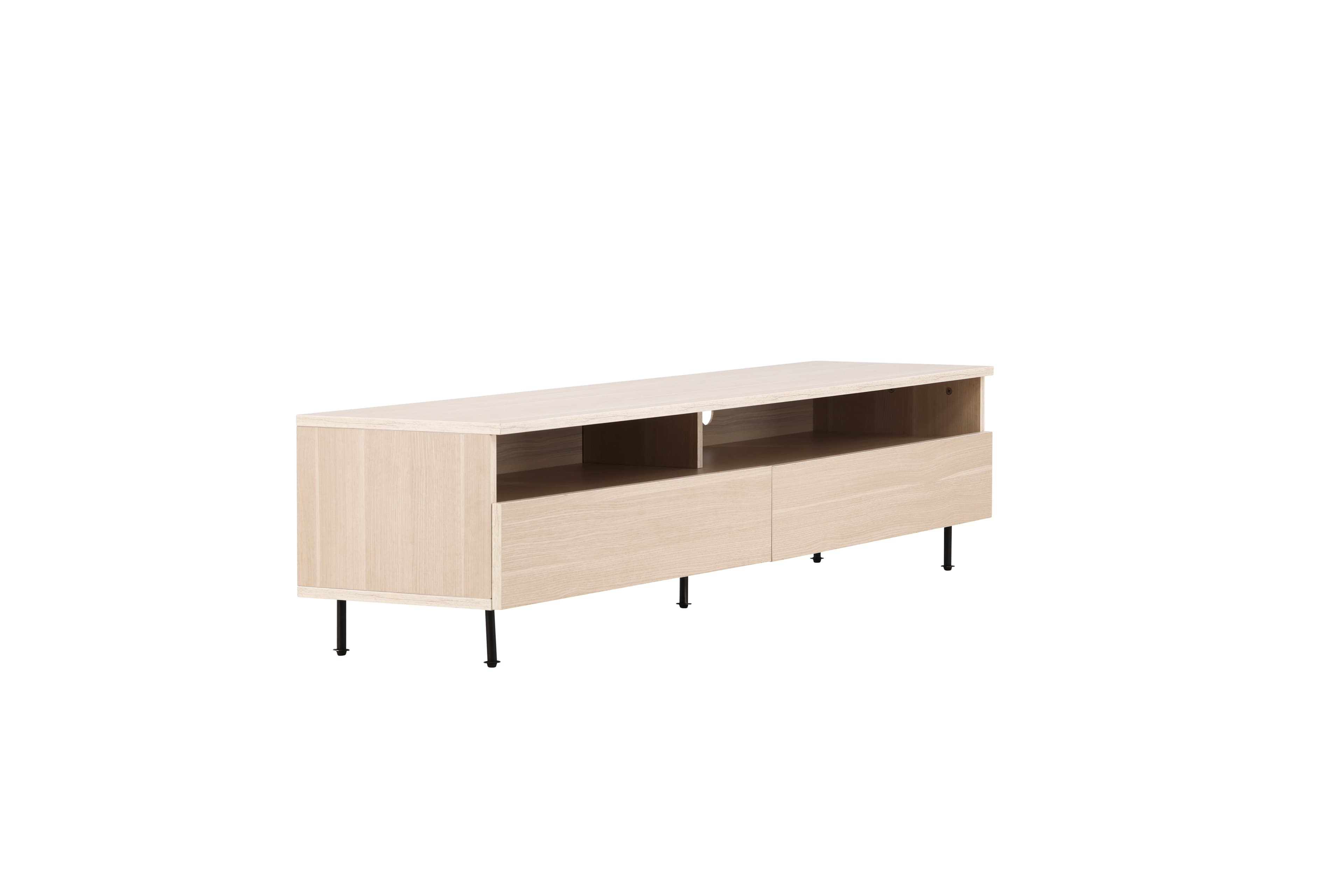 Navarra TV-Bänk Matte Black/Whitewash 180cm