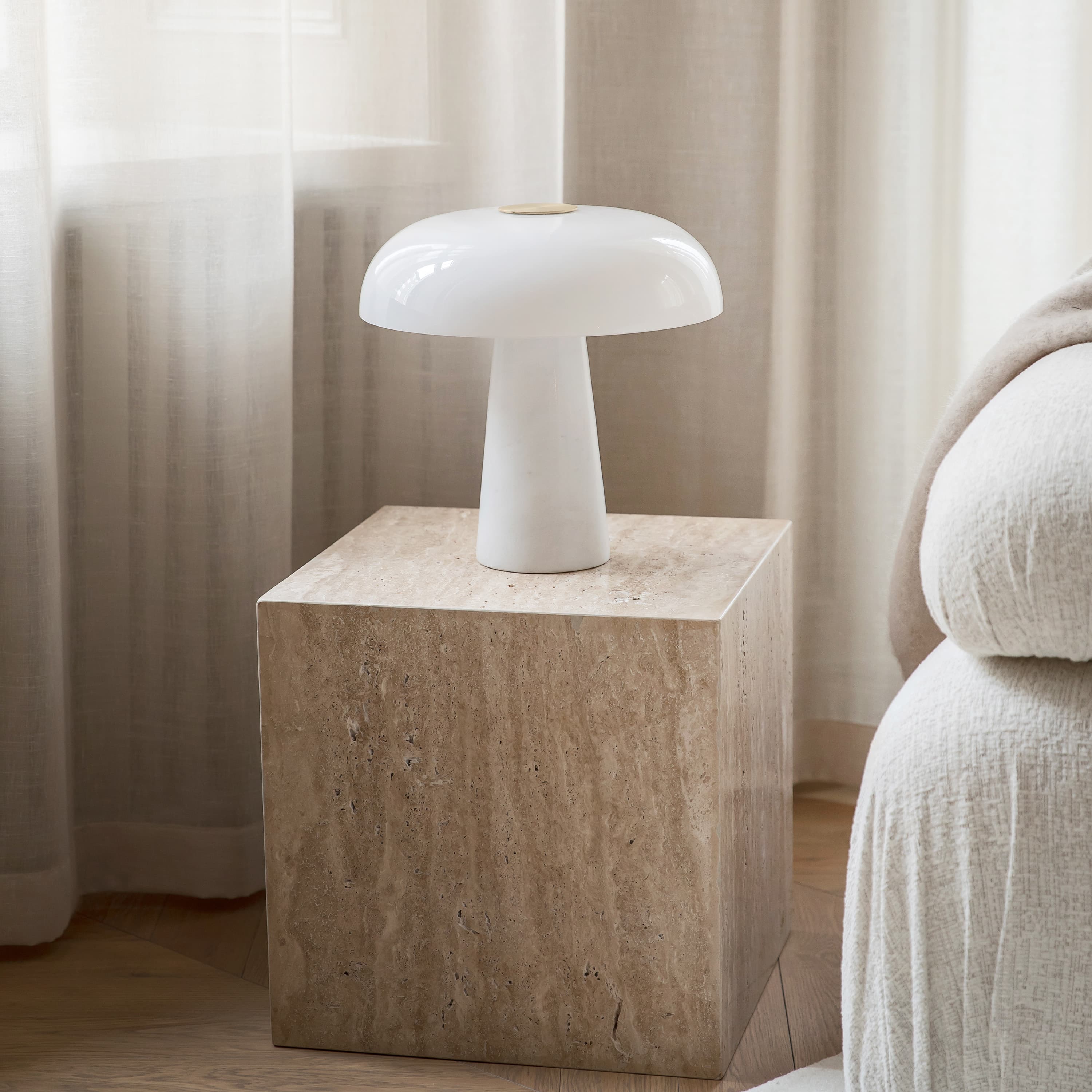 Tilly Side Table Travertine 40cm