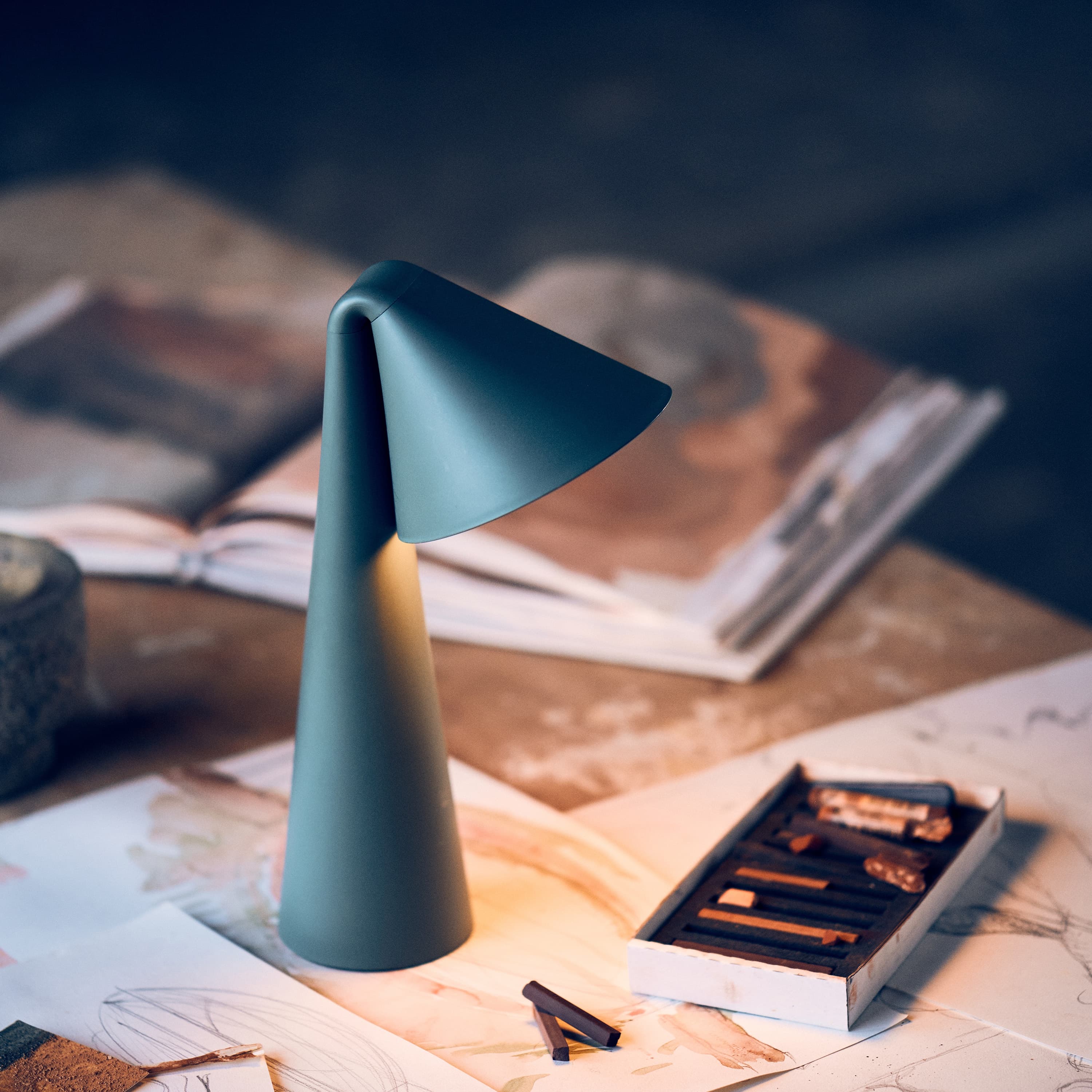 Ami Por Portable Table Lamp Sage Green 31cm