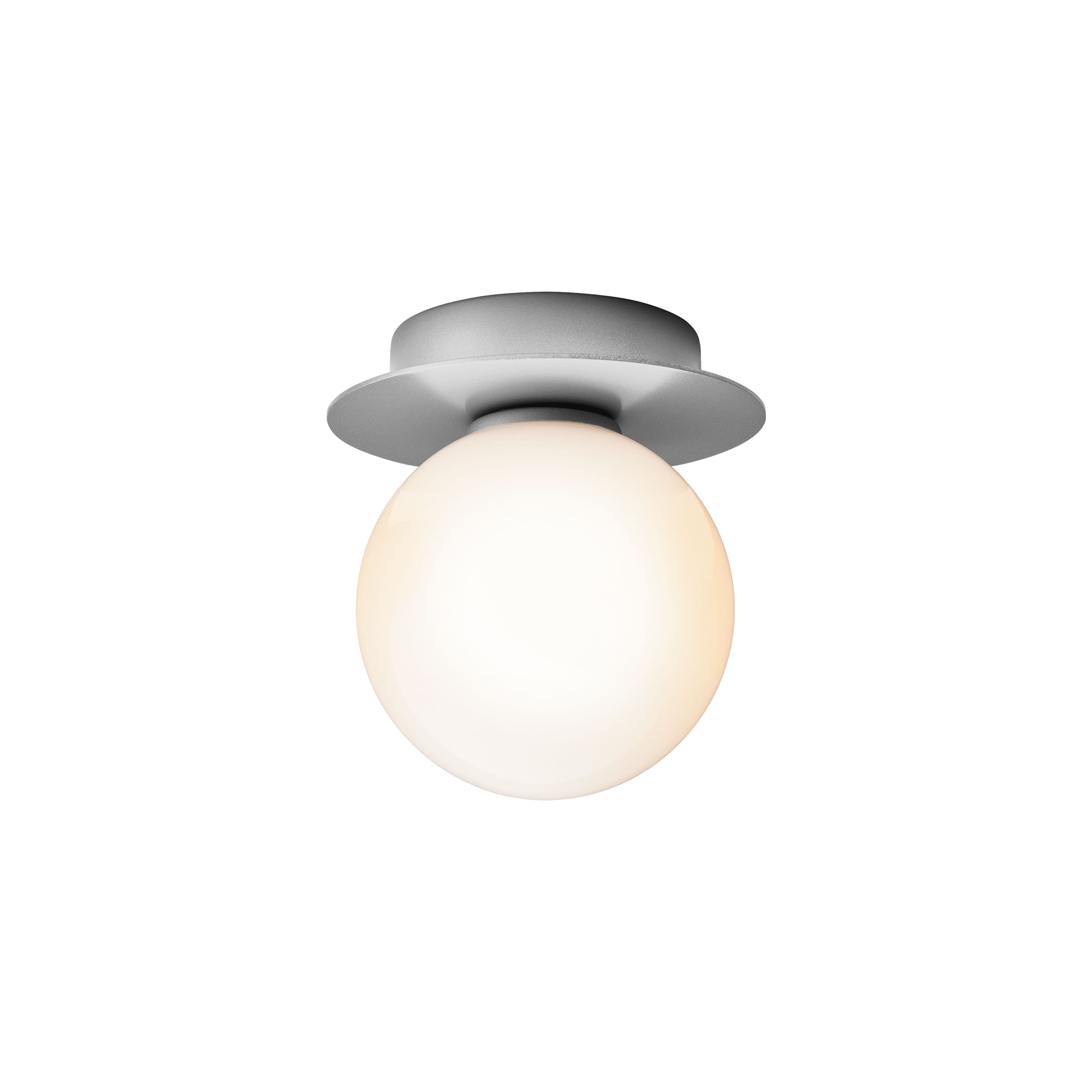 Liila 1 Wand-/Deckenleuchte Light Silver/Opal Small