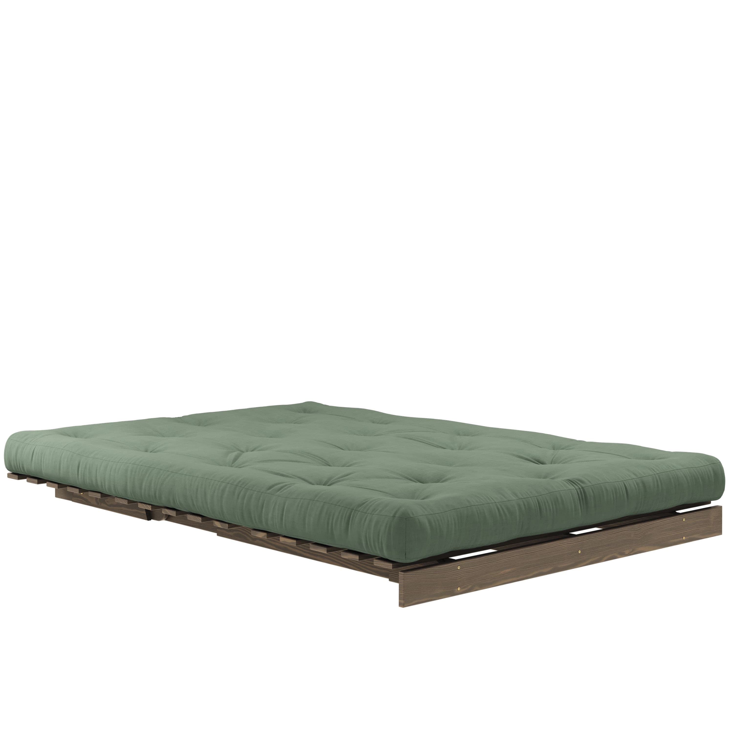 Roots Schlafsofa Braun/Olivgrün 140cm