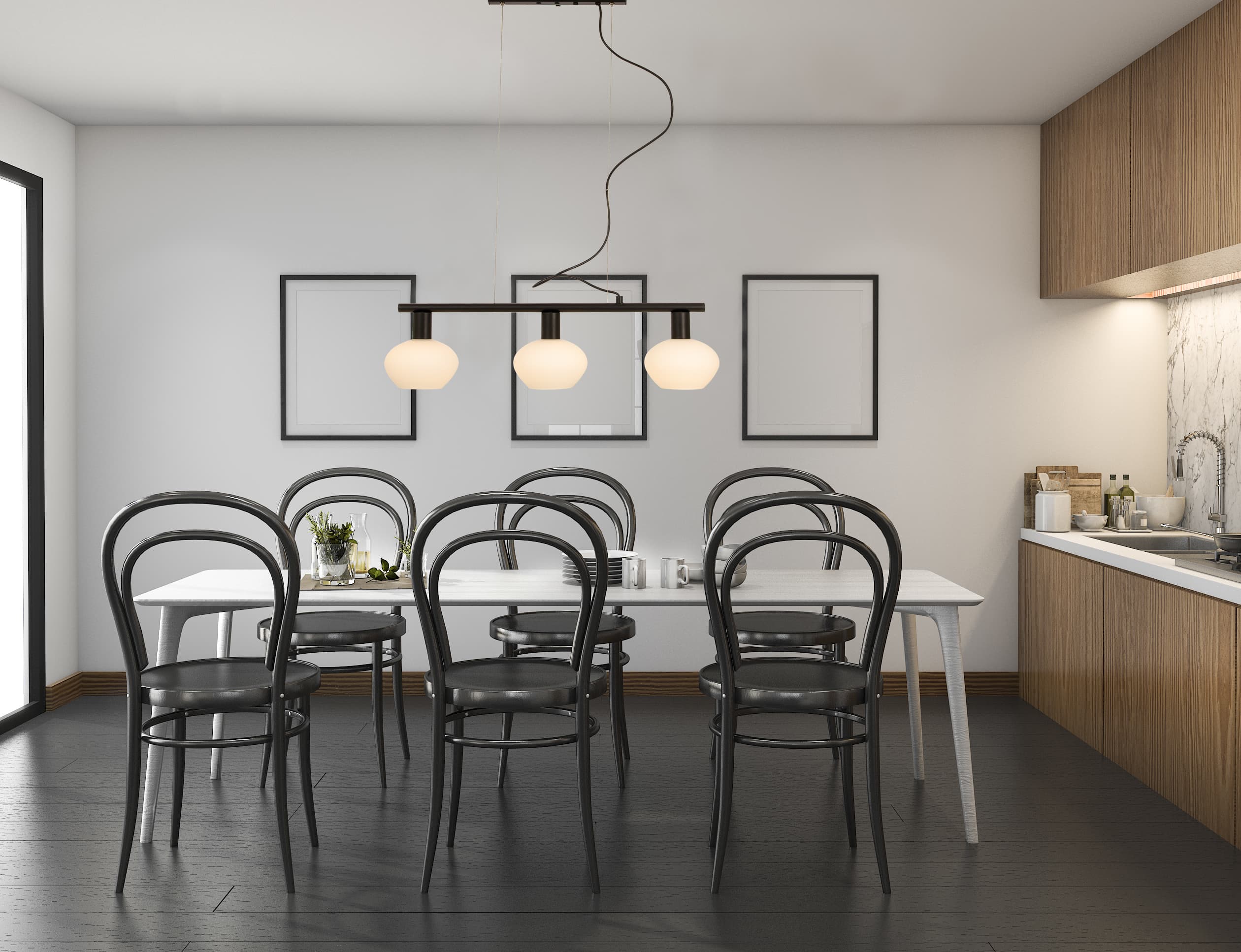 Romeo Taklampa 3 Svart/Vit