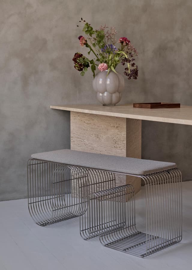 Curva Bänk Silber 100cm