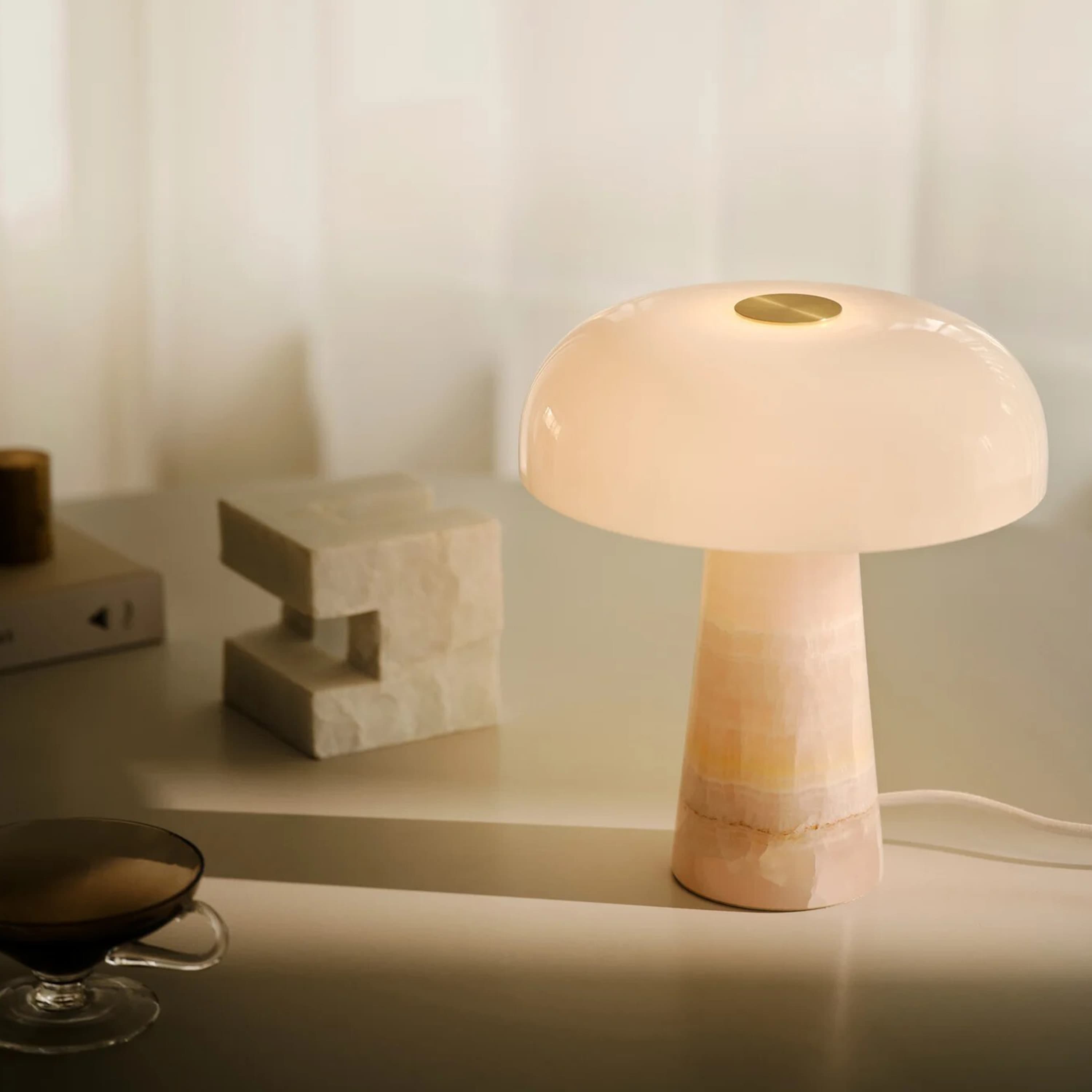 Glossy Mini Table Lamp Pink 24cm