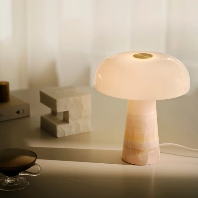 Glossy Mini Tischlampe Pink 24cm