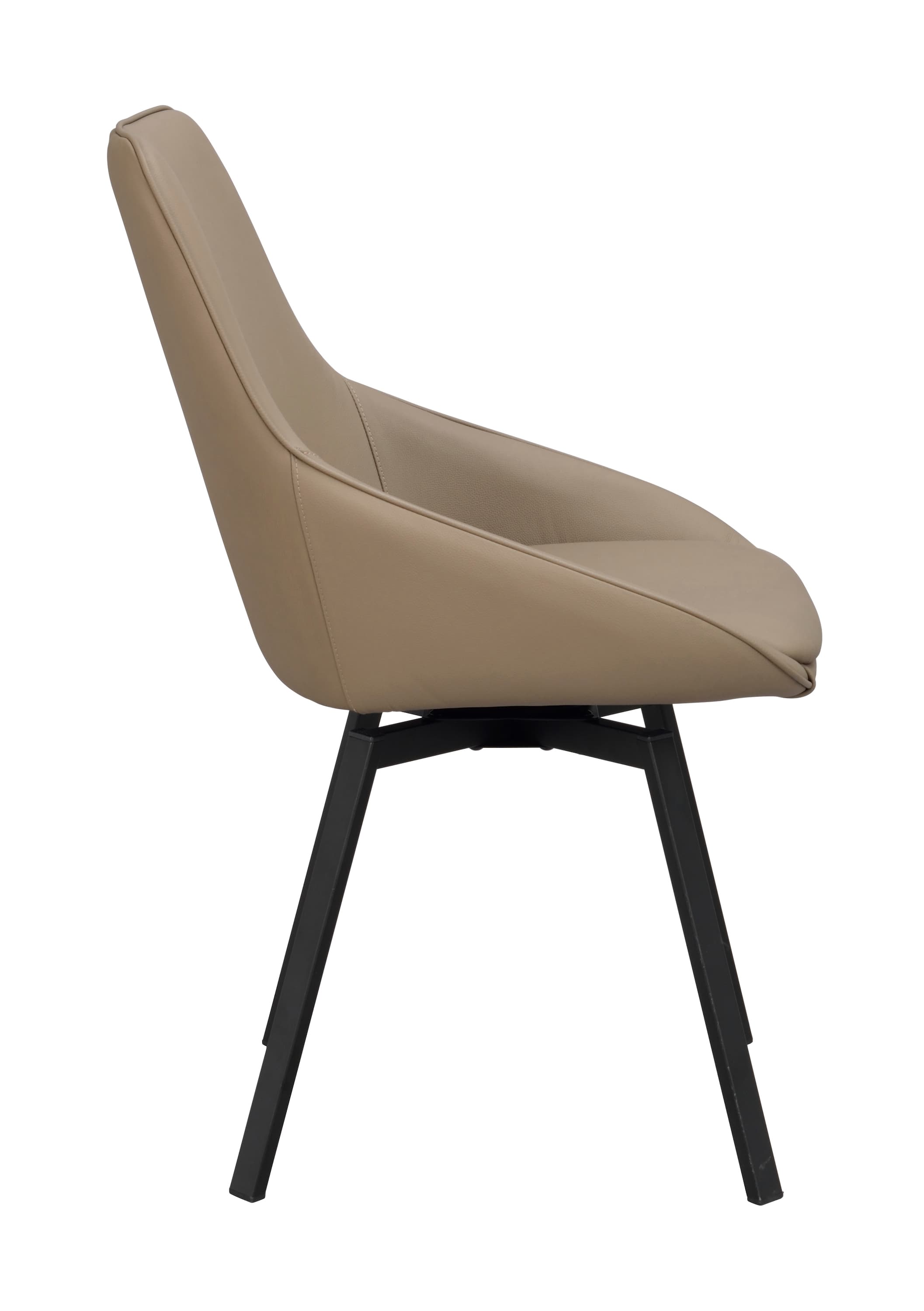 Alison Esszimmerstuhl Beige Leder/Schwarz