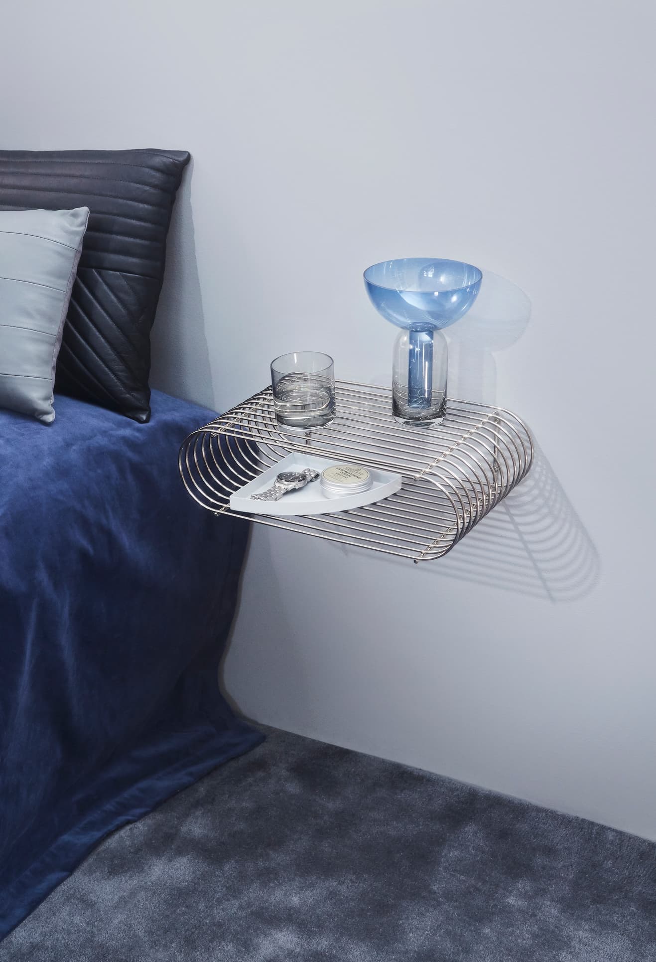 Curva Wall Shelf Silver 40cm