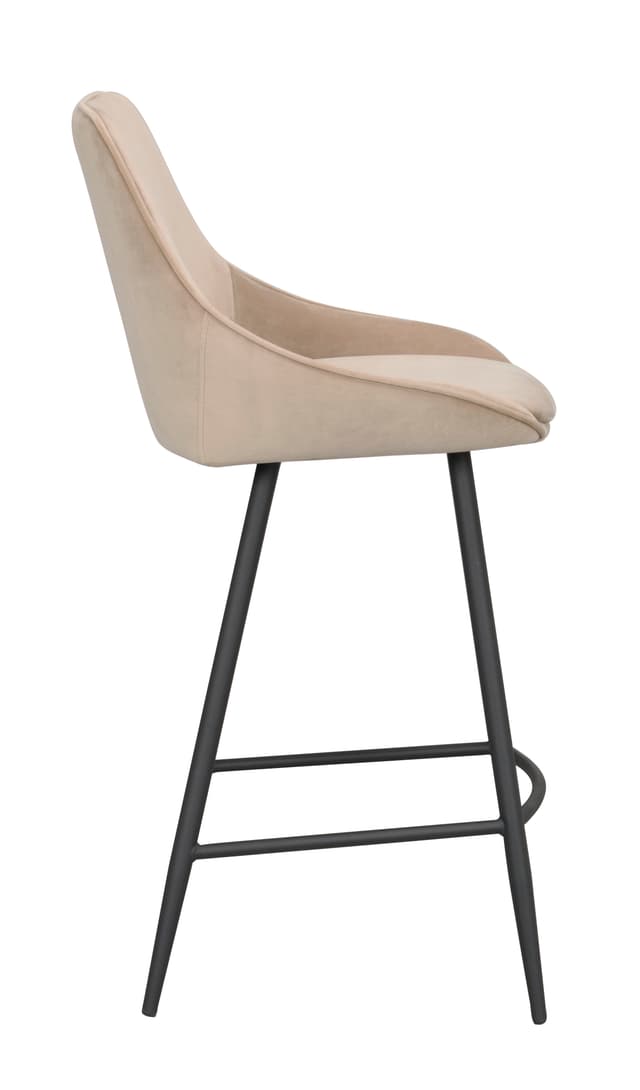 Sierra Barhocker Samt Beige/Schwarz