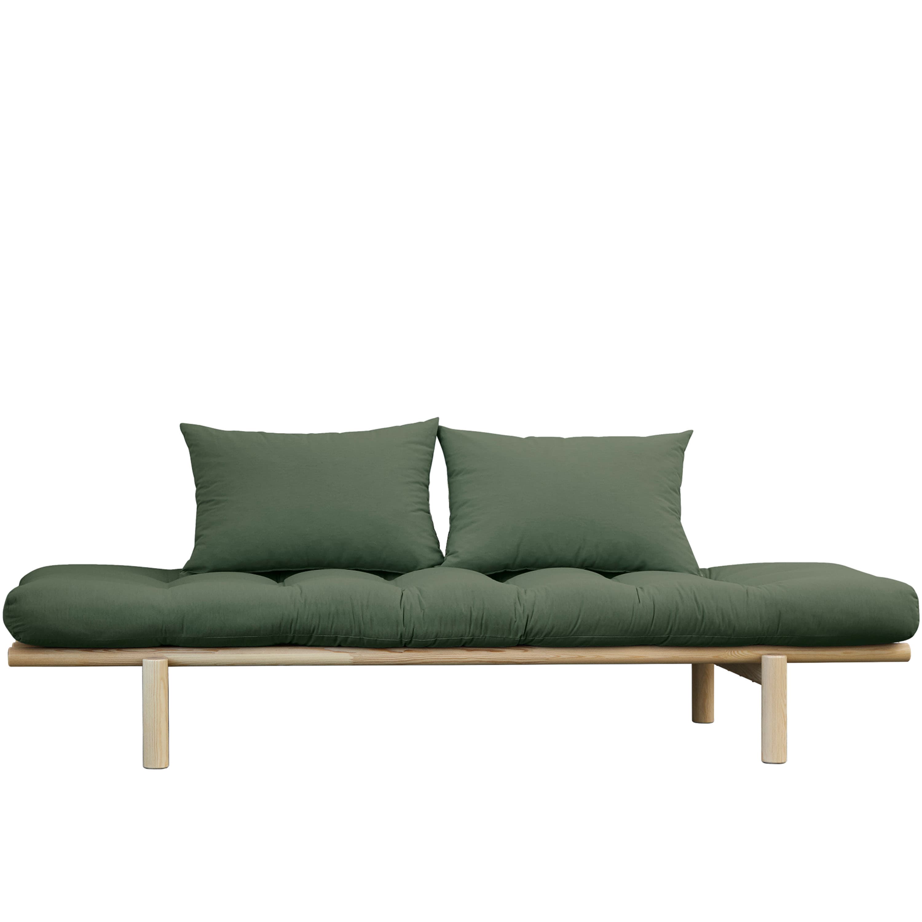 Pace Tagesbett Natur/Oliven Grün 200cm