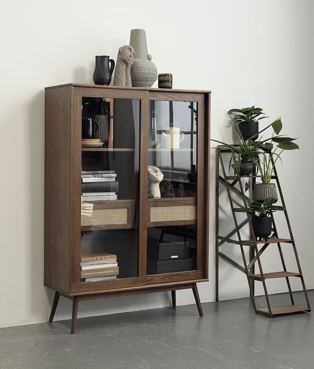 Sofia Vitrine Smoked Oak 160cm