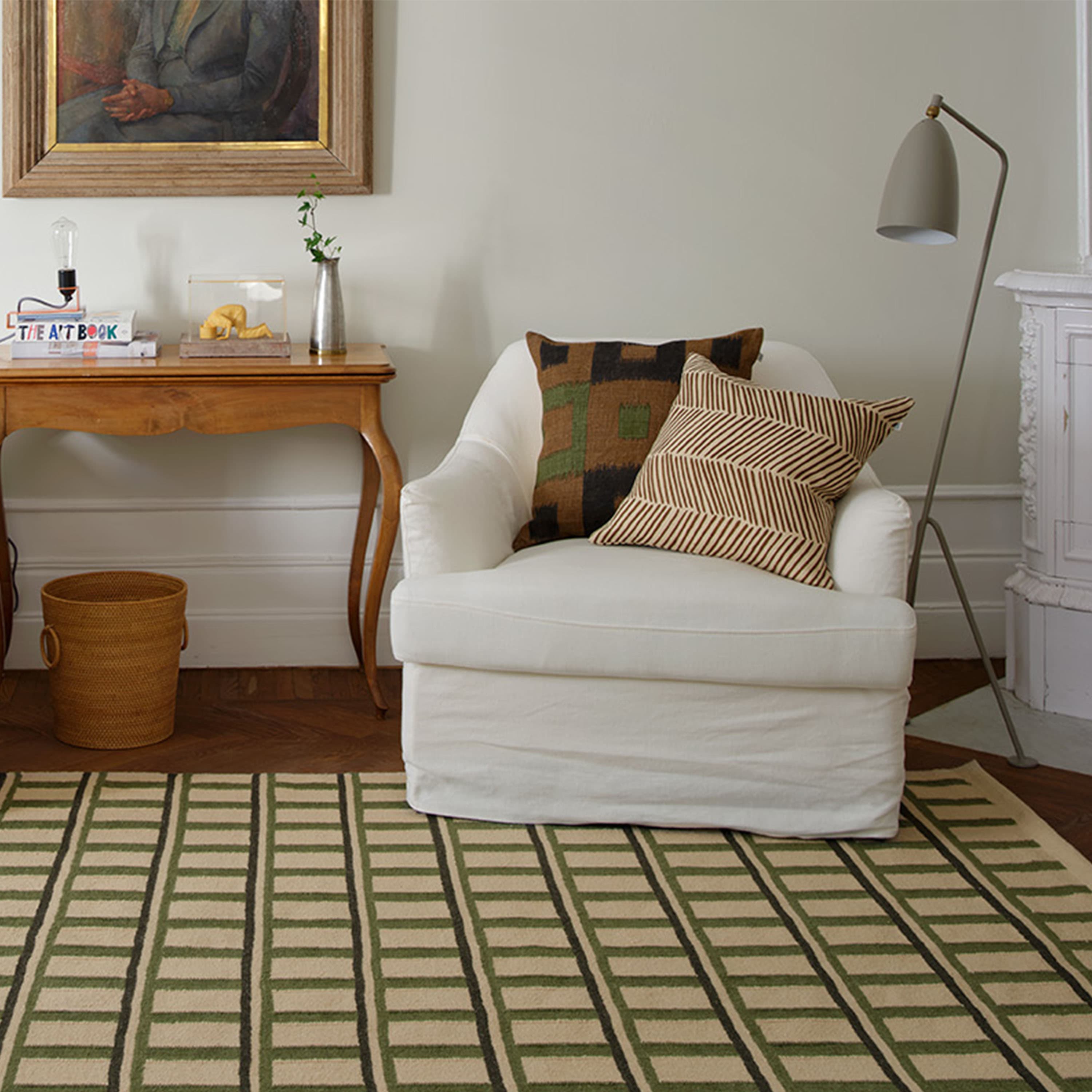 Aman Kuddfodral Taupe/Cactus Green/Brown 50x50