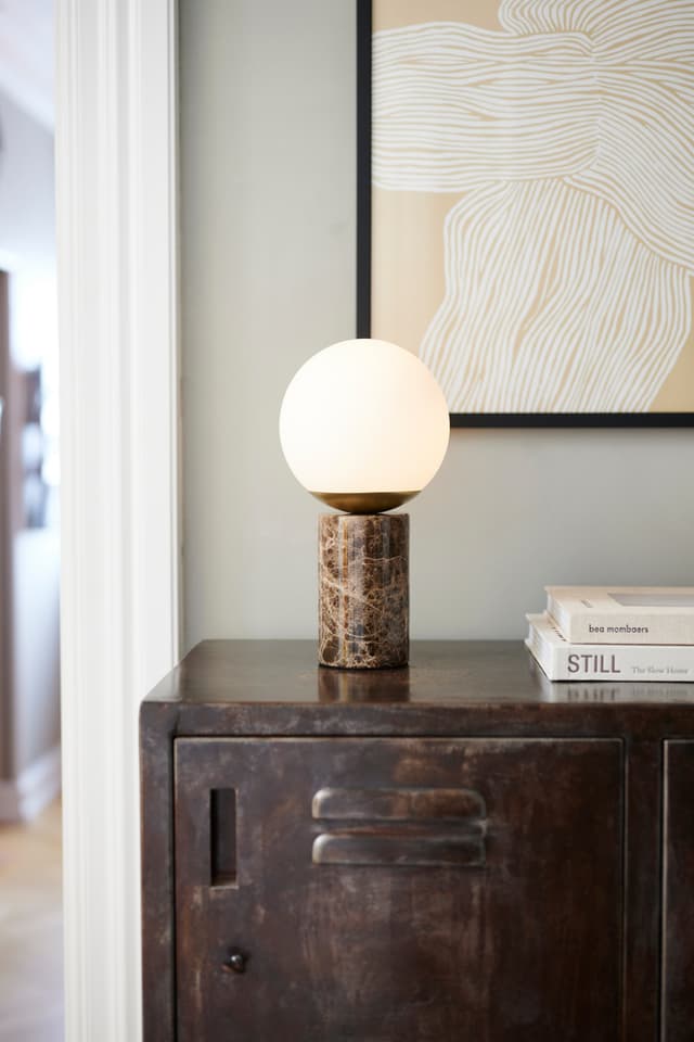 Lilly Marble Marble Table Lamp Brown