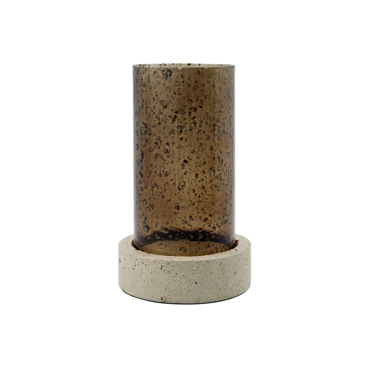 Candle Holder Travertine Brown 21cm