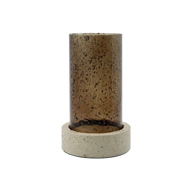 Candle Holder Travertine Brown 21cm