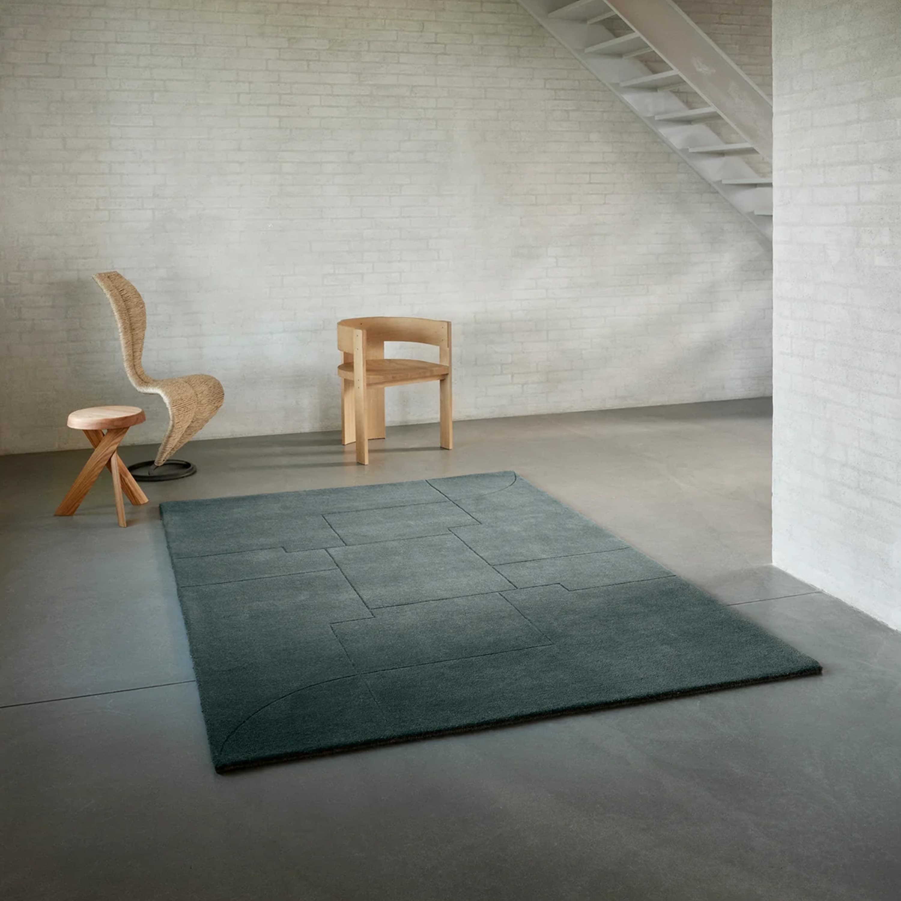 Geometric Maze Wollteppich Moss 200x300