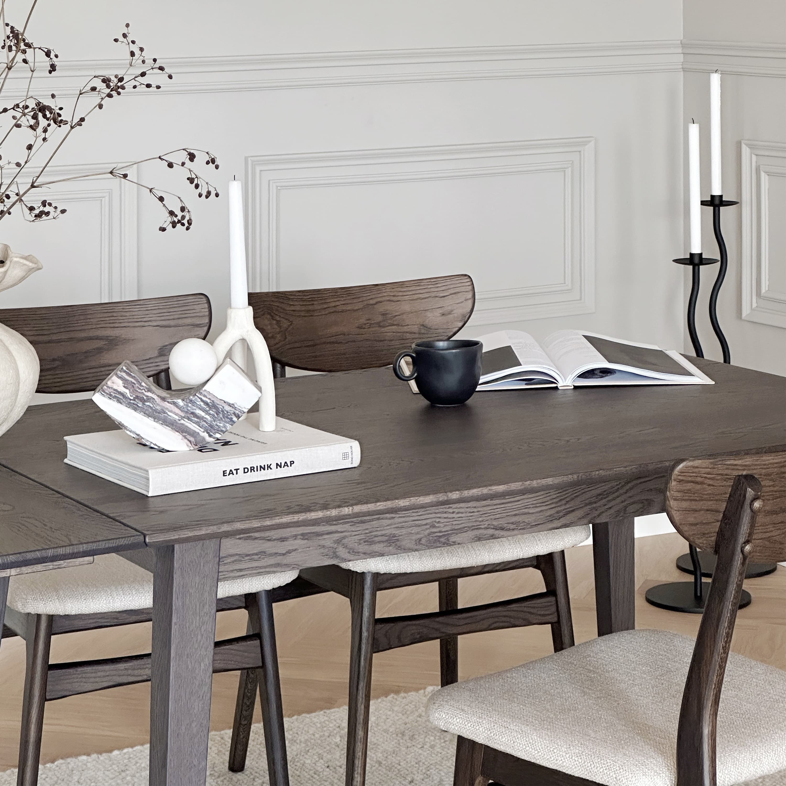 Filippa Folding Table Dark Brown Oak 120cm