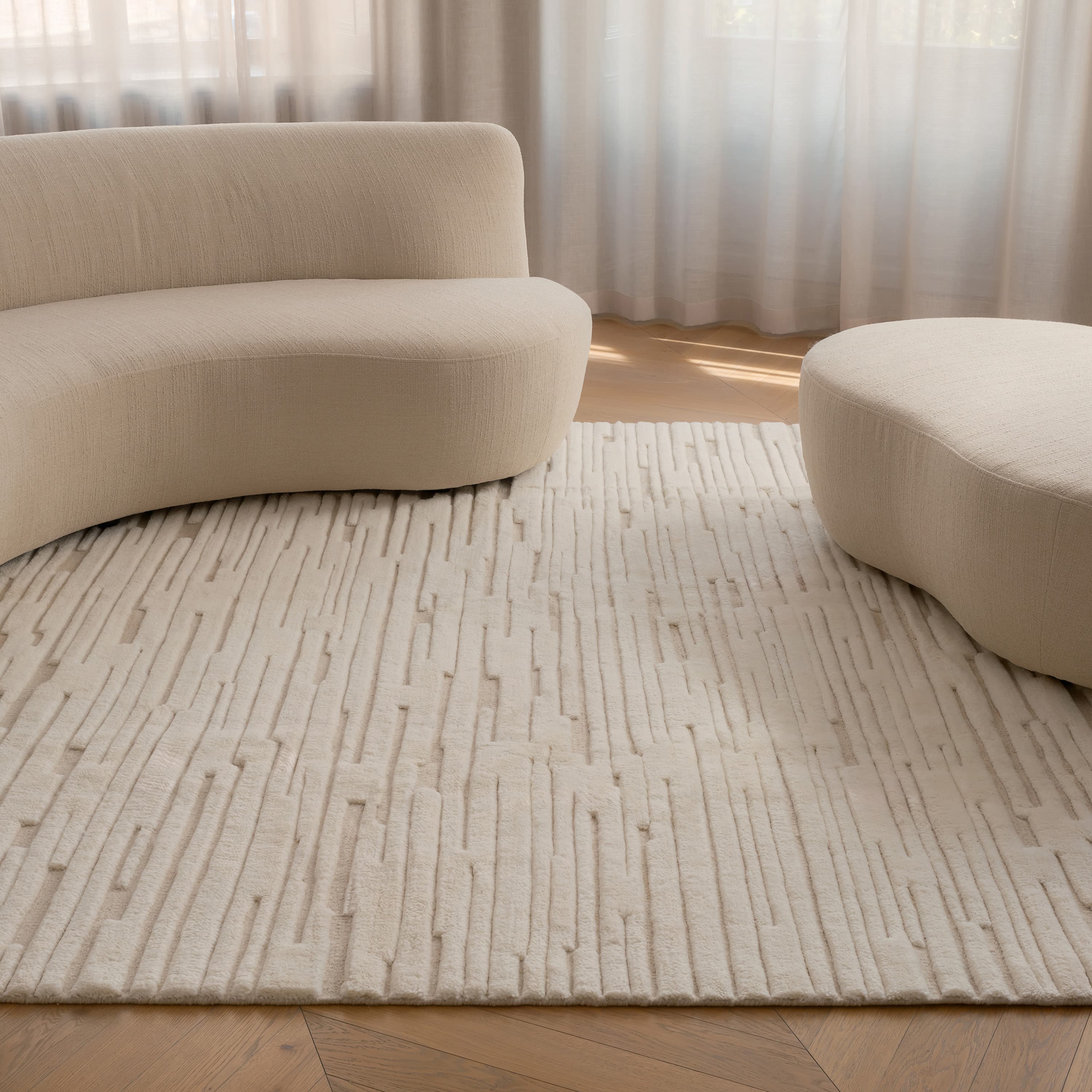 Chloe Wollteppich White/Natural 300x400