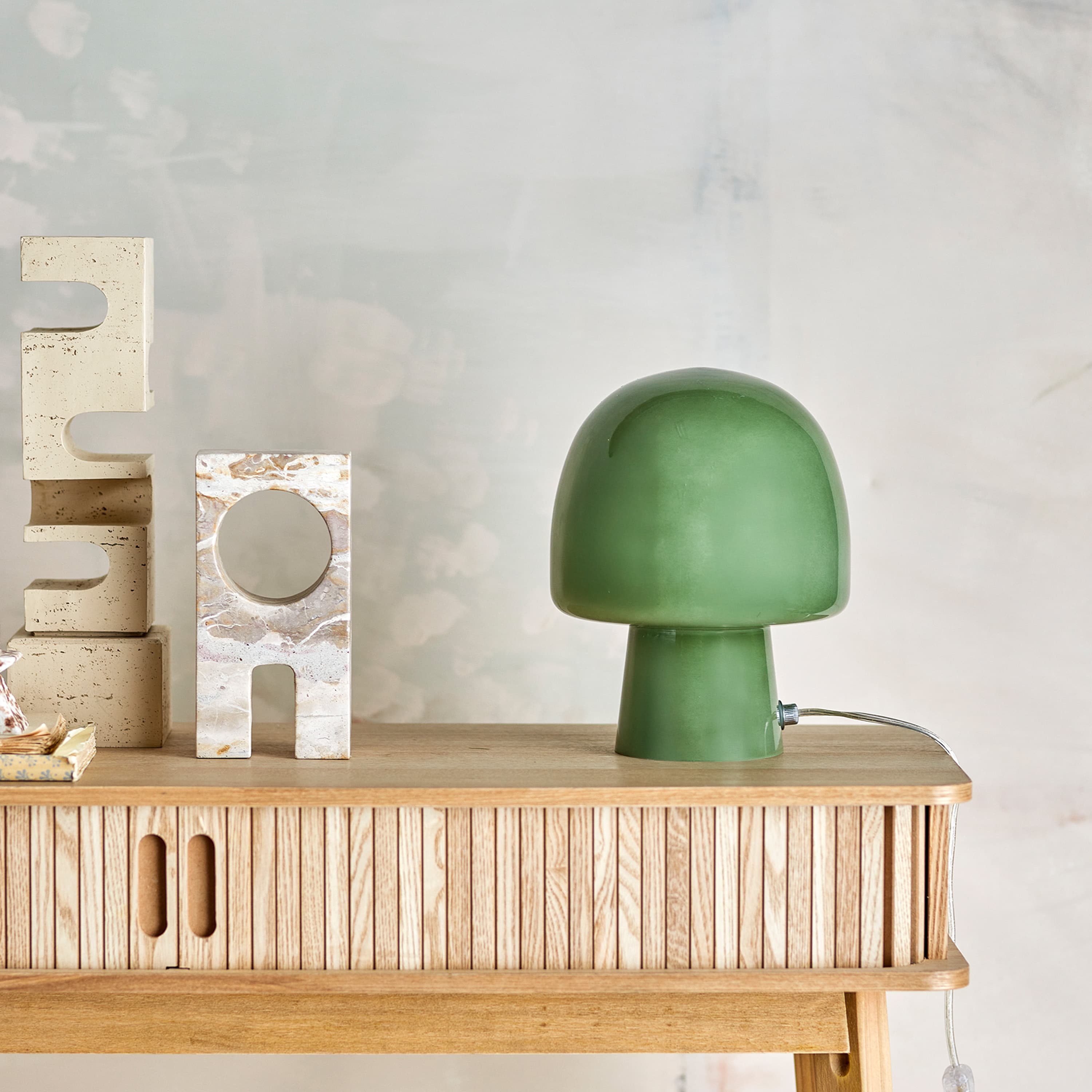 Paddy Table Lamp Glass Green