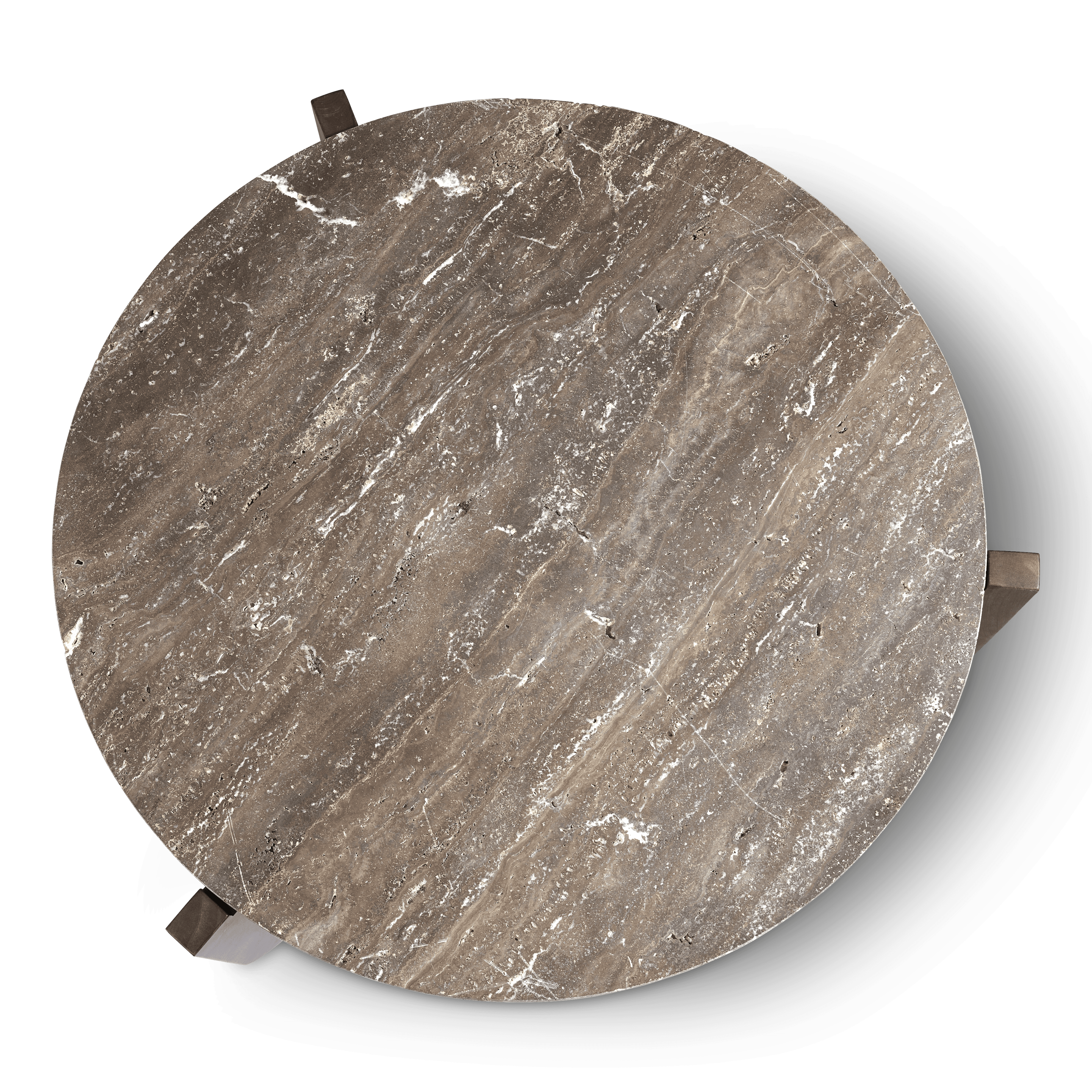 Tabella Coffee Table Travertine Grey Ø100