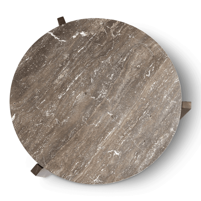 Tabella Coffee Table Travertine Grey Ø100