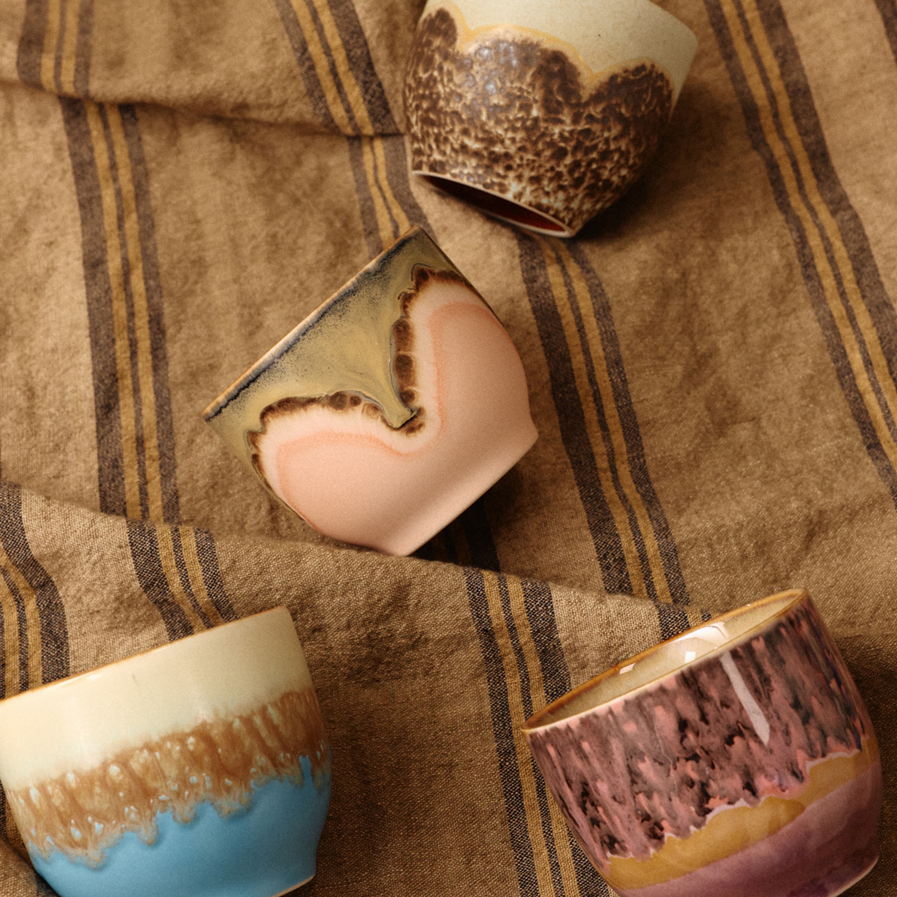 70s Ceramics Coffee Cup Lagoon 4-pack