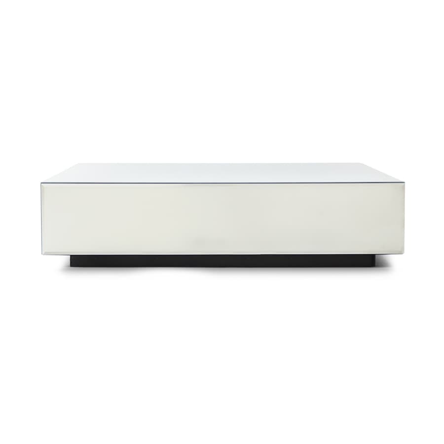 Block Mirrored Table Clear 90cm