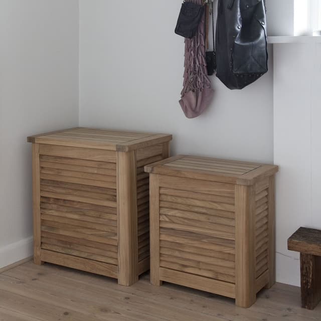 Classic Wäschekorb Teakholz 55cm