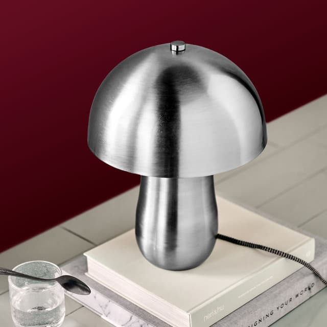 Roomie Table Lamp Brushed Silver Finish