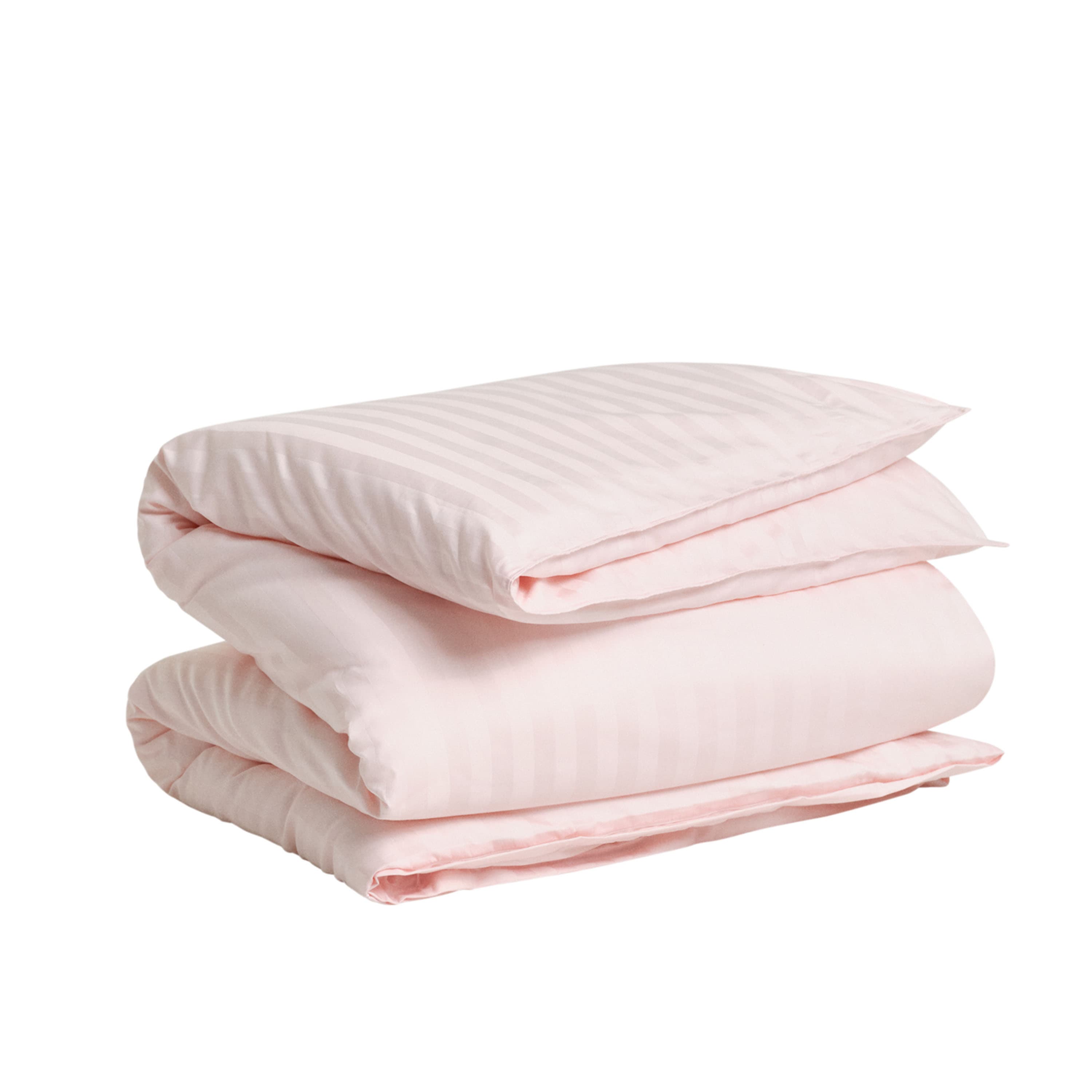 Sateen Stripes Påslakan Almost Pink Enkel