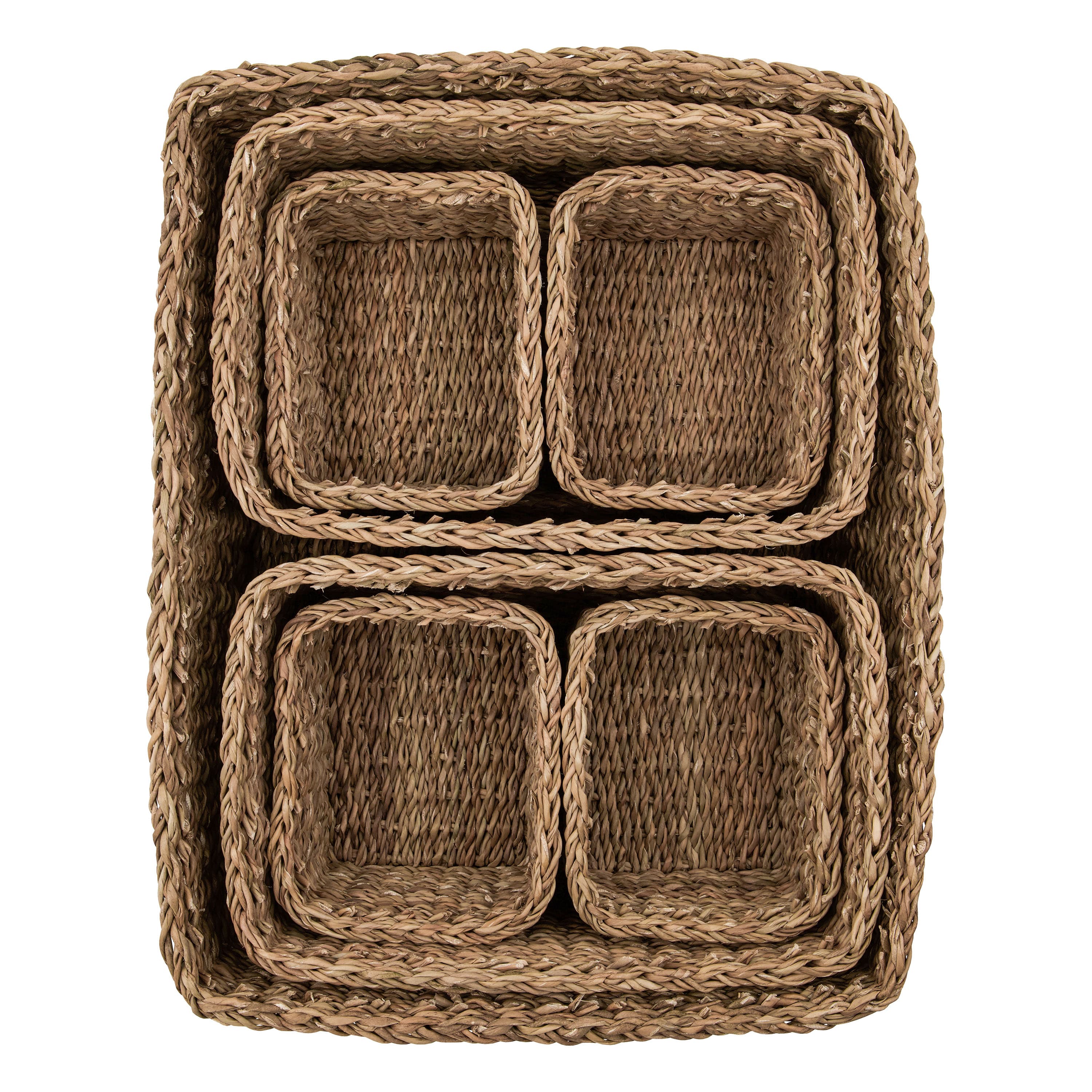 Square Aufbewahrungskorb Natur 7er-Pack