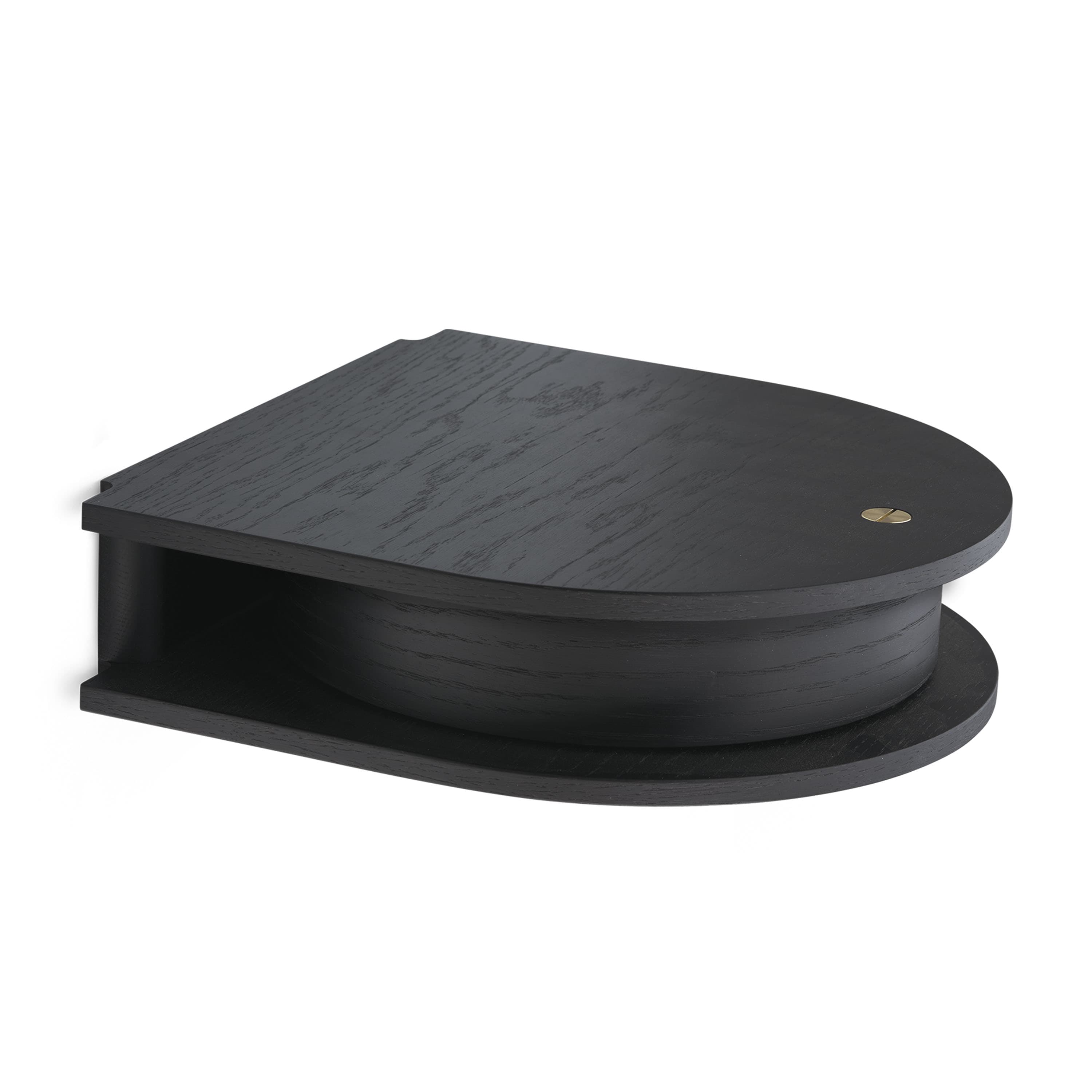 Valet Wall Shelf Black Painted Oak Small