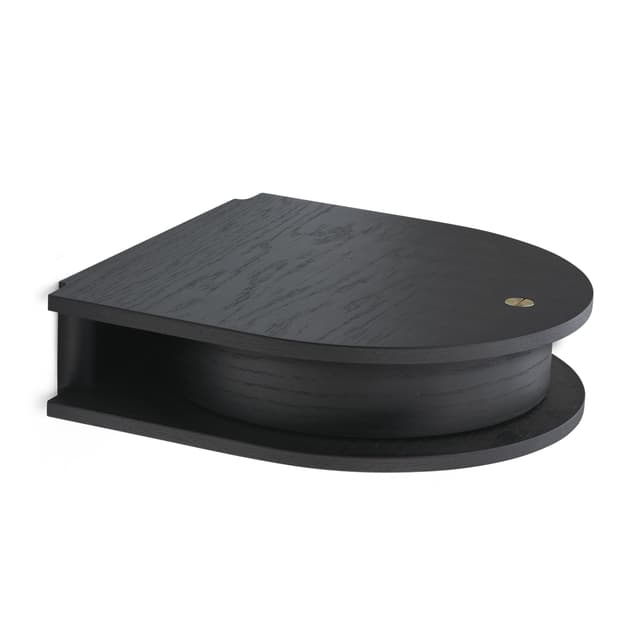Valet Wall Shelf Black Painted Oak Small