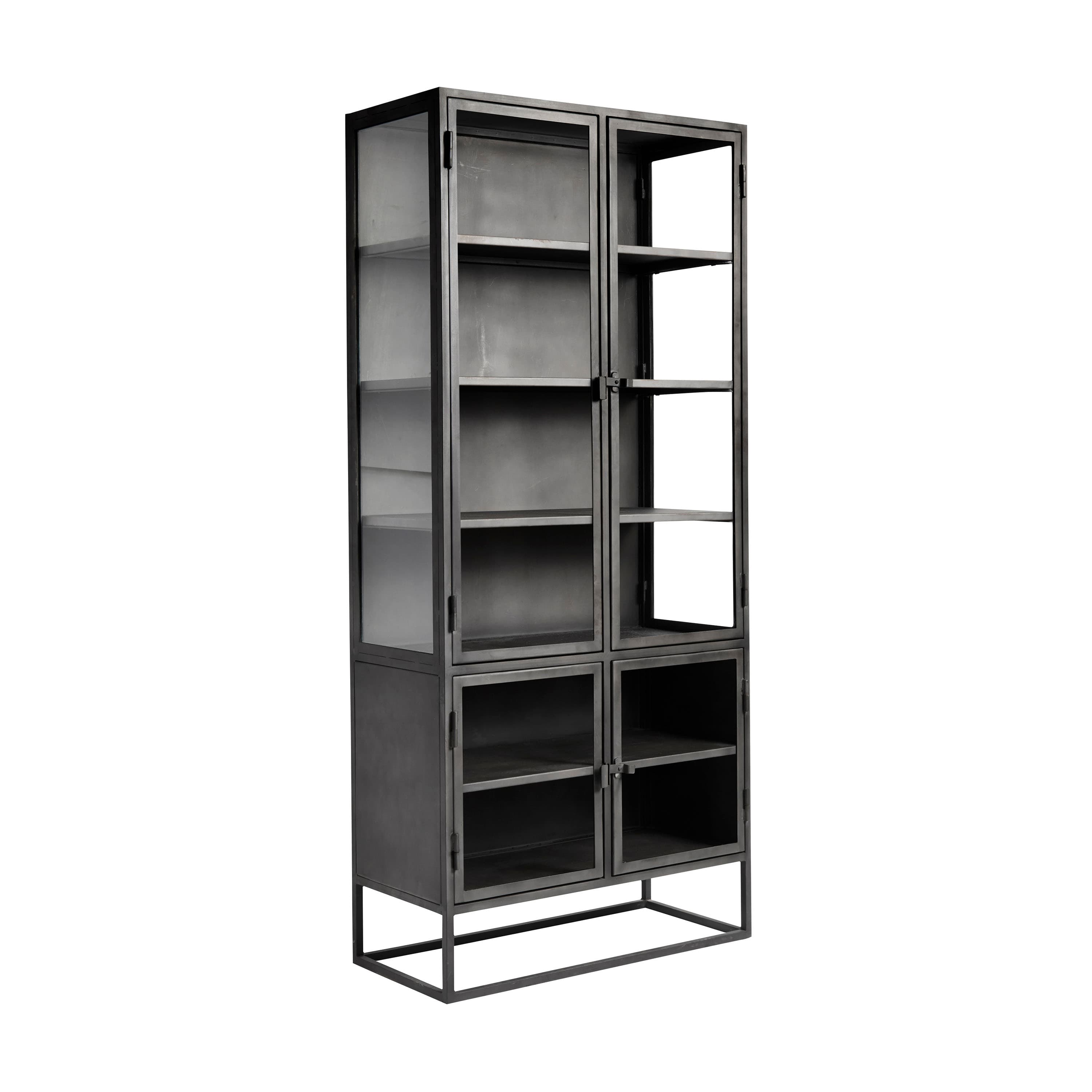 Boston Vitrinskåp Black Iron 90x200
