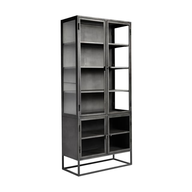 Boston Vitrinenschrank Black Iron 90x200