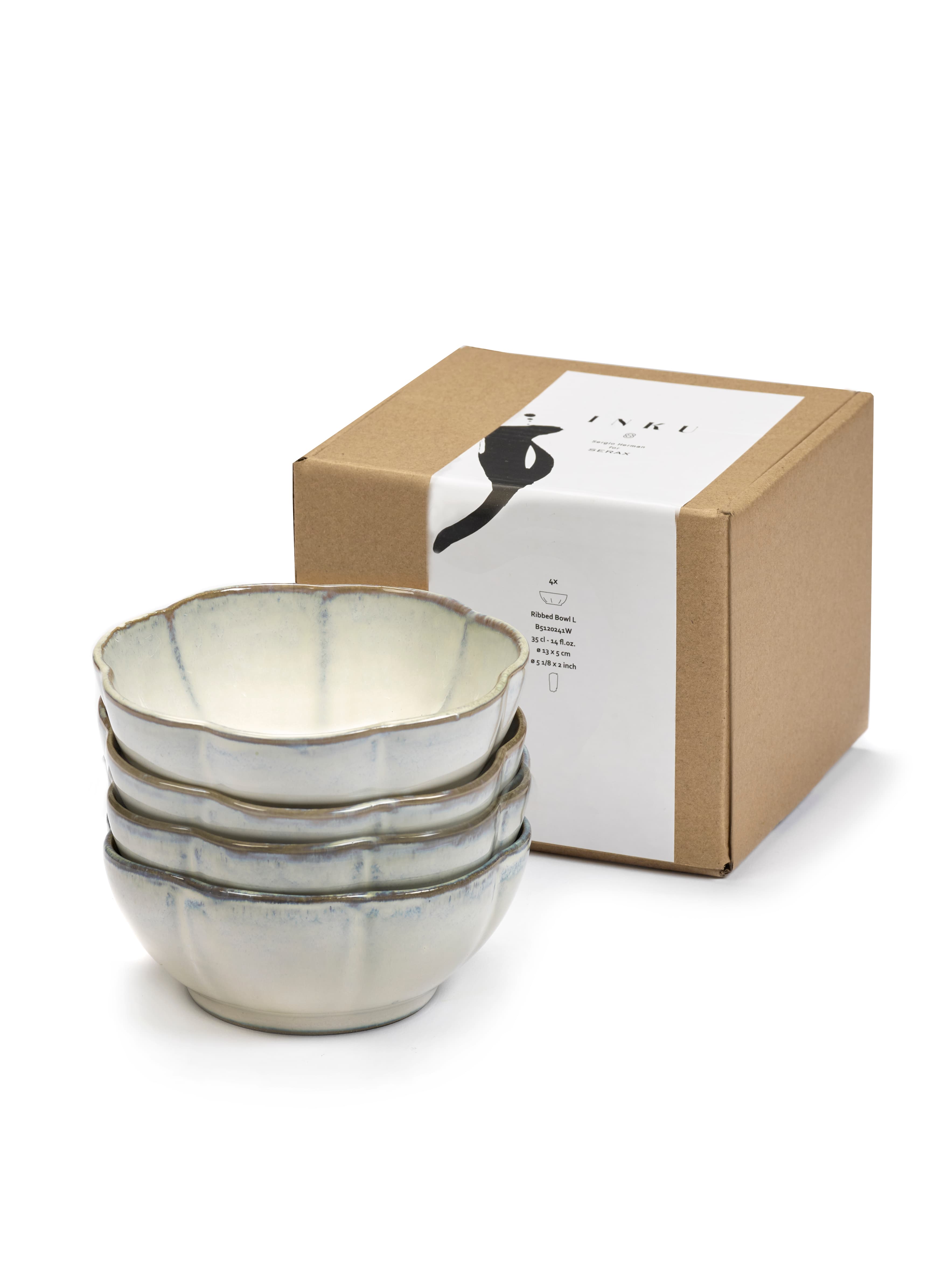 Inku Schale Weiß 13 cm 4er-Pack