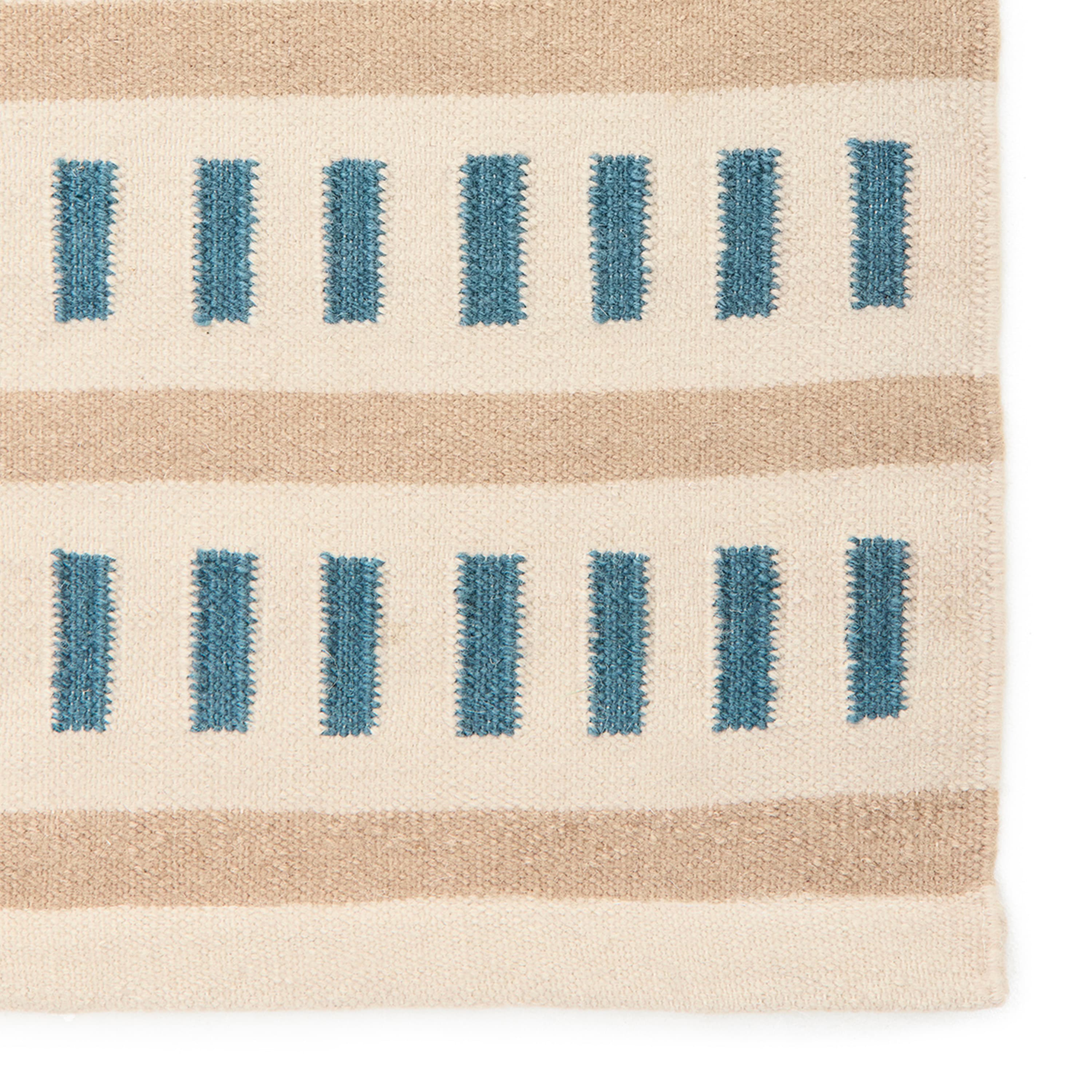 Ladakh Wollteppich Off White/Light Beige/Himmelblau 230x320 cm