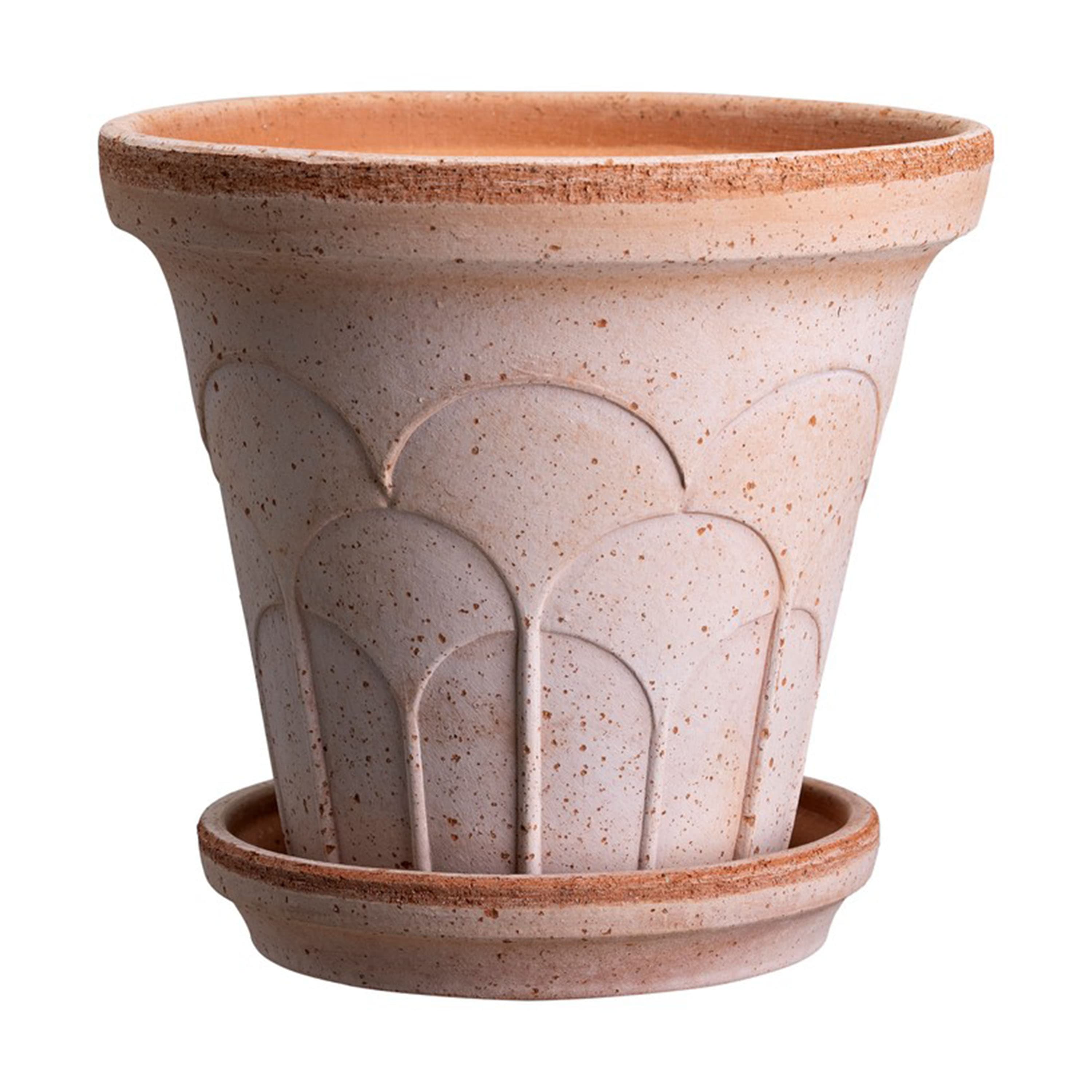 Fleur Plant Pot with Saucer Raw Rosa Ø16