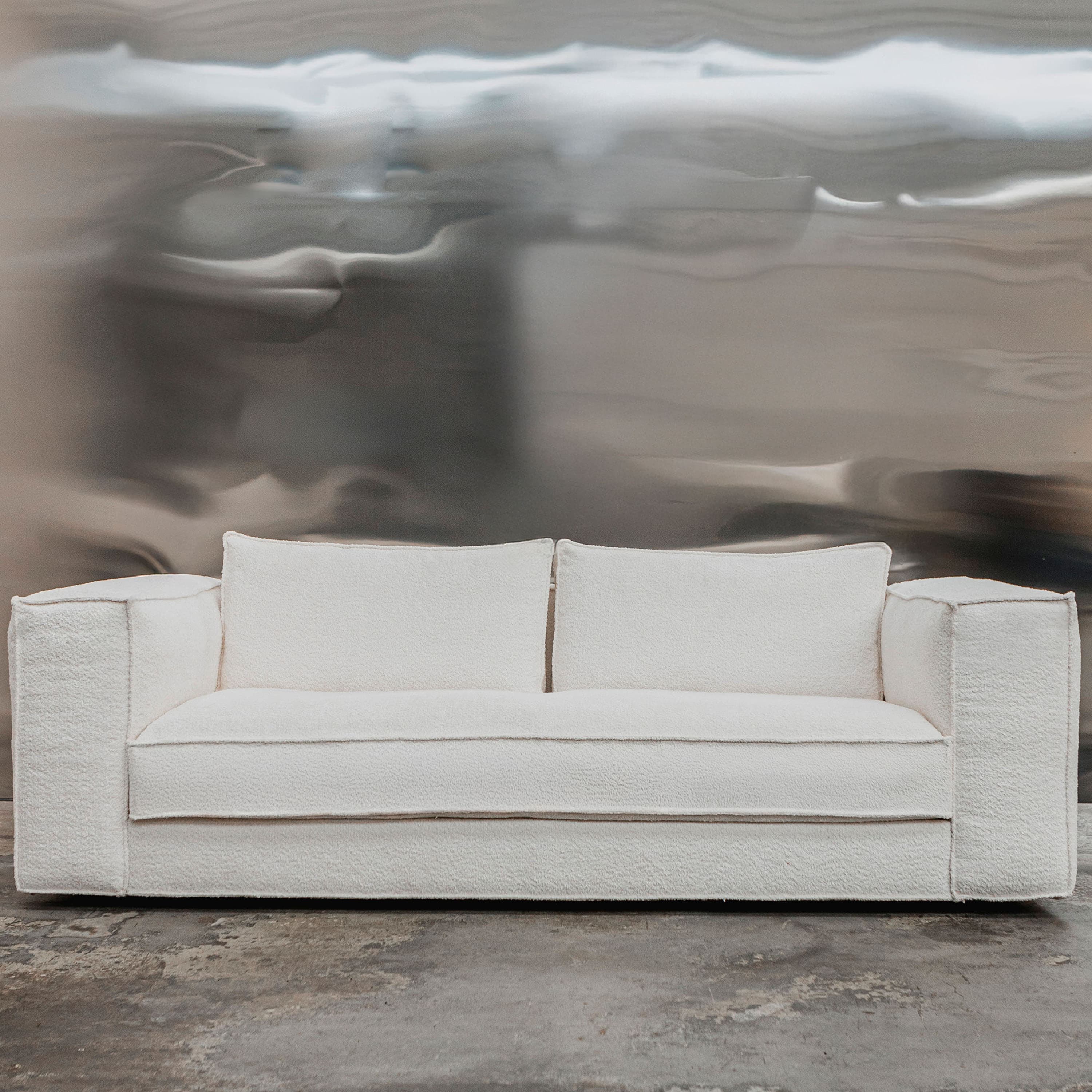 Klinge Sofa Bouclé Soft Offwhite 243cm