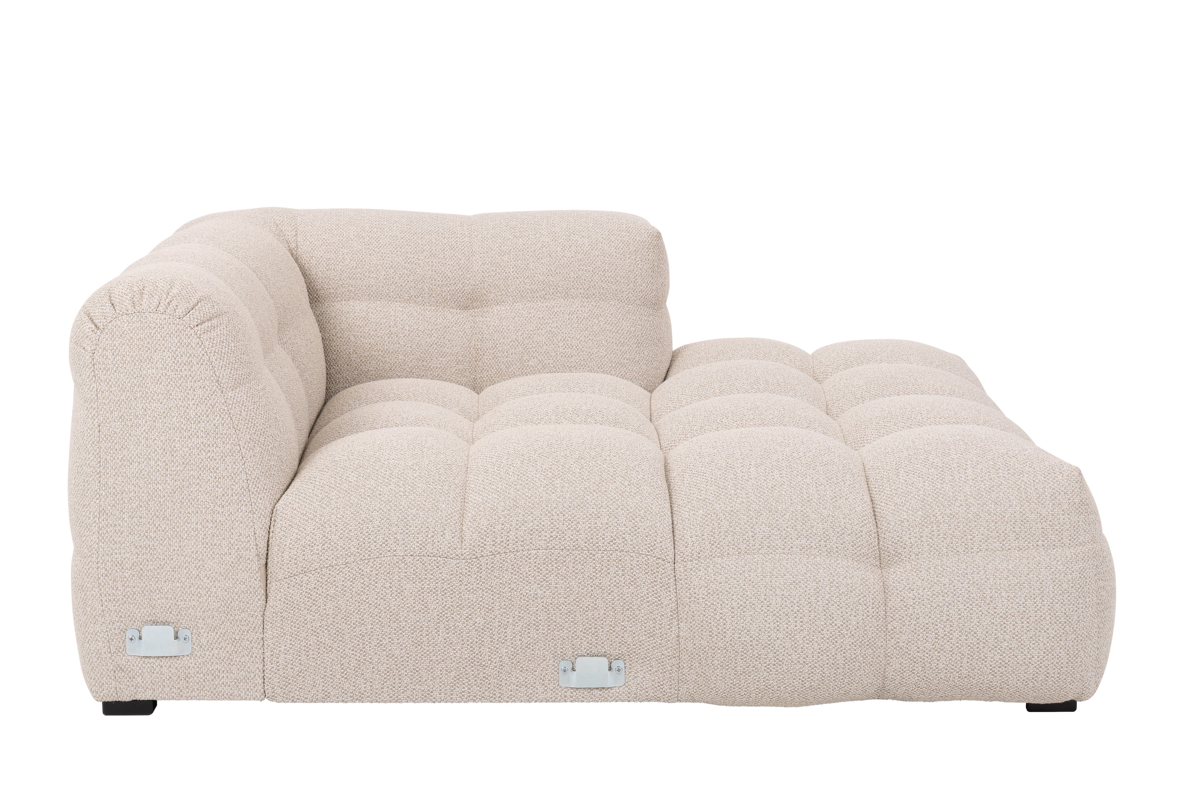 Billie Chaiselongue-Modul Rechts Armlehne Beige Bouclé 118cm