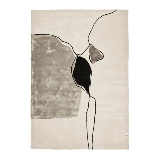 Abstract Woll-/Viskose-Teppich Ivory 200x300
