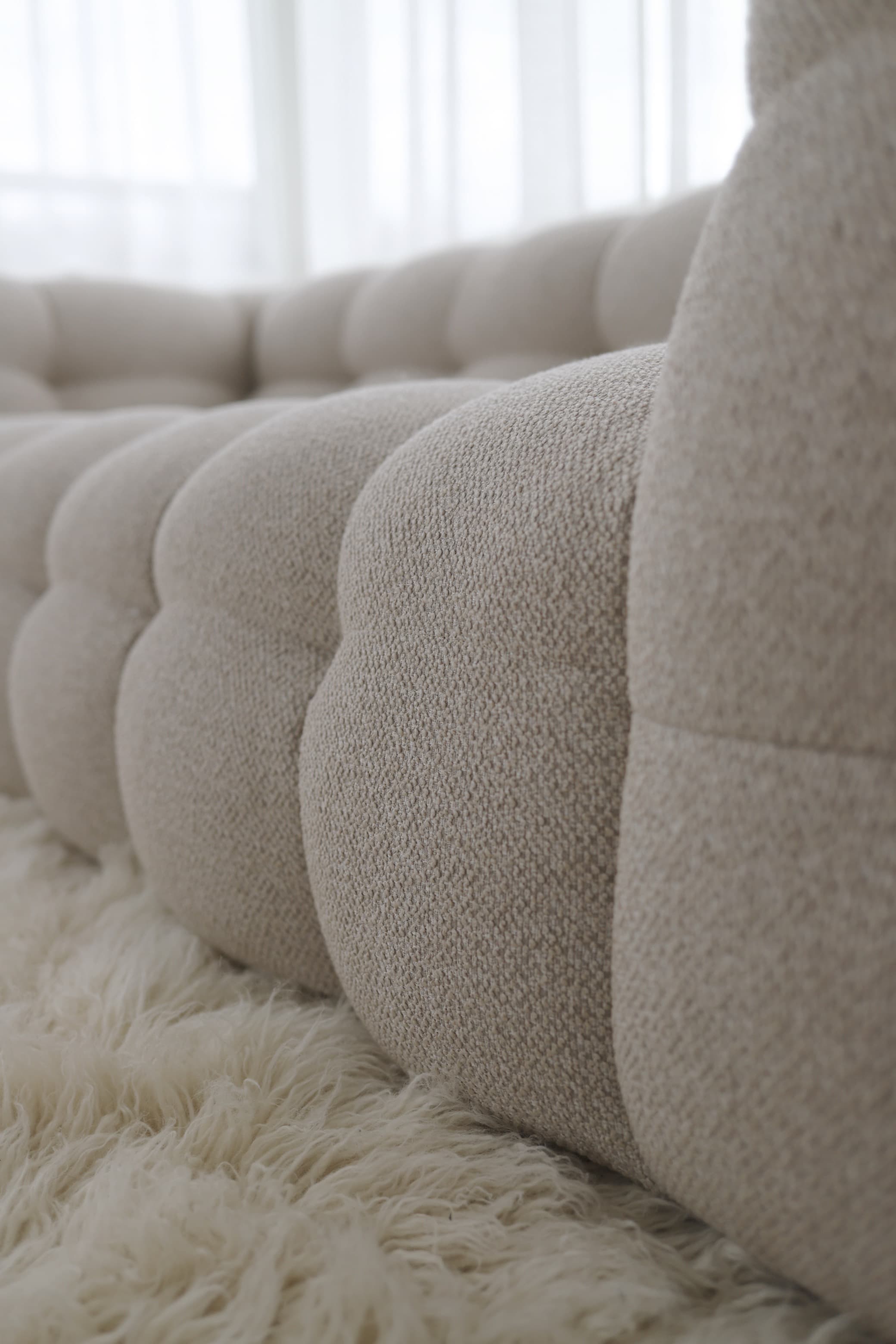 Billie Divansofa Rechts Beige Bouclé
