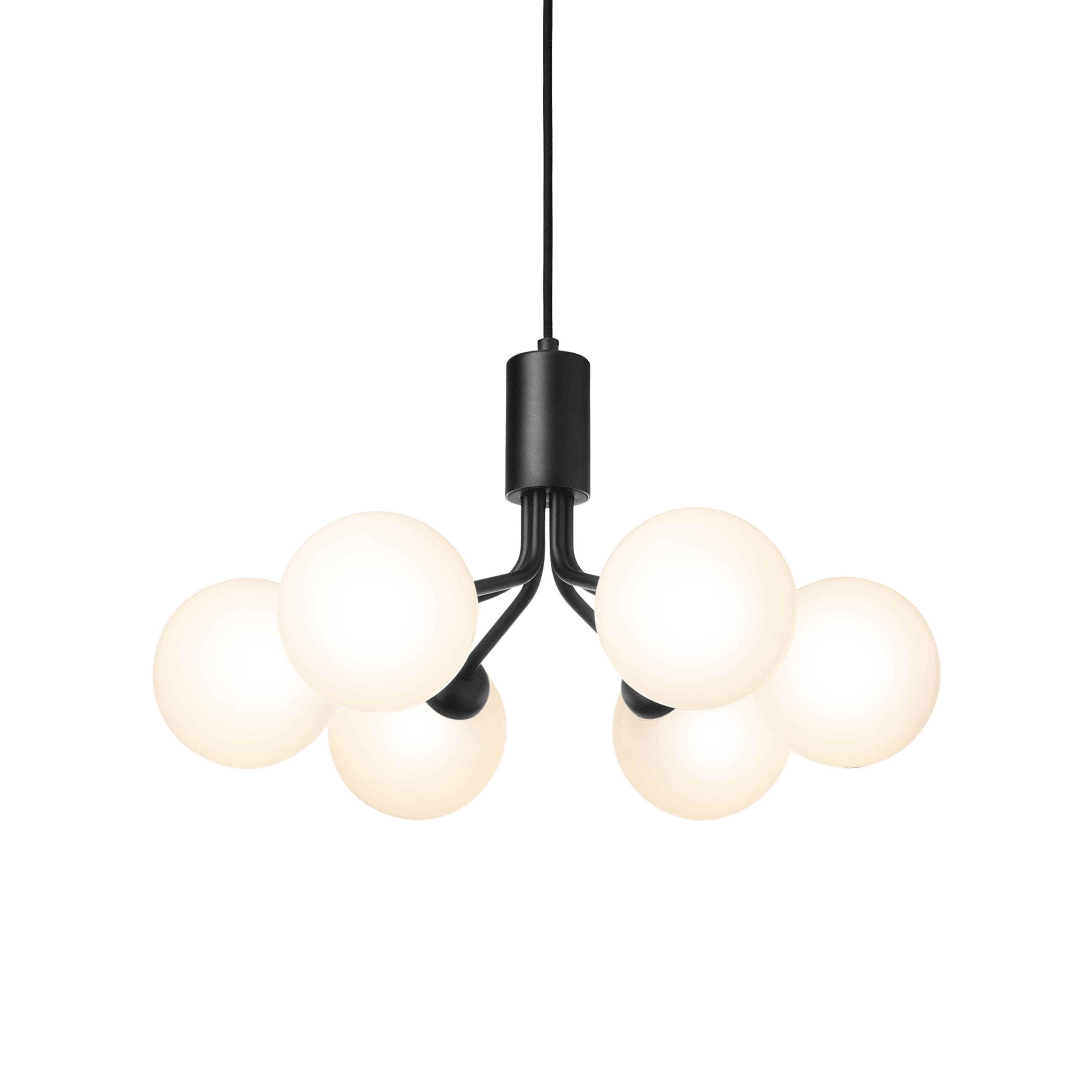 Apiales 6 Deckenleuchte Satin Black/Opal