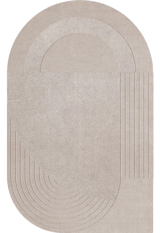 Circular Wollteppich Hell-Haferflocken 180x270