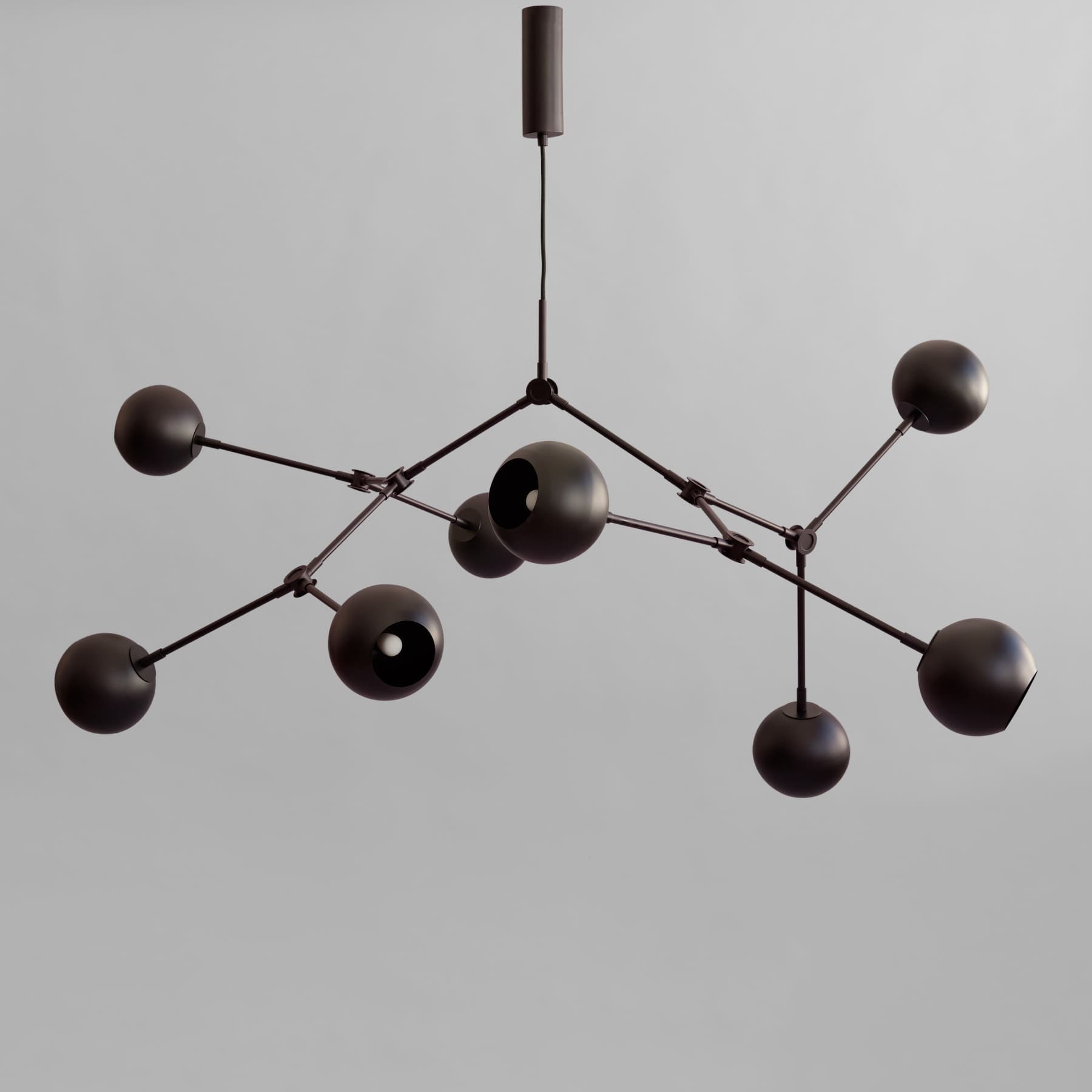 Drop Globe Globe Pendant Lamp Burned Black 150cm