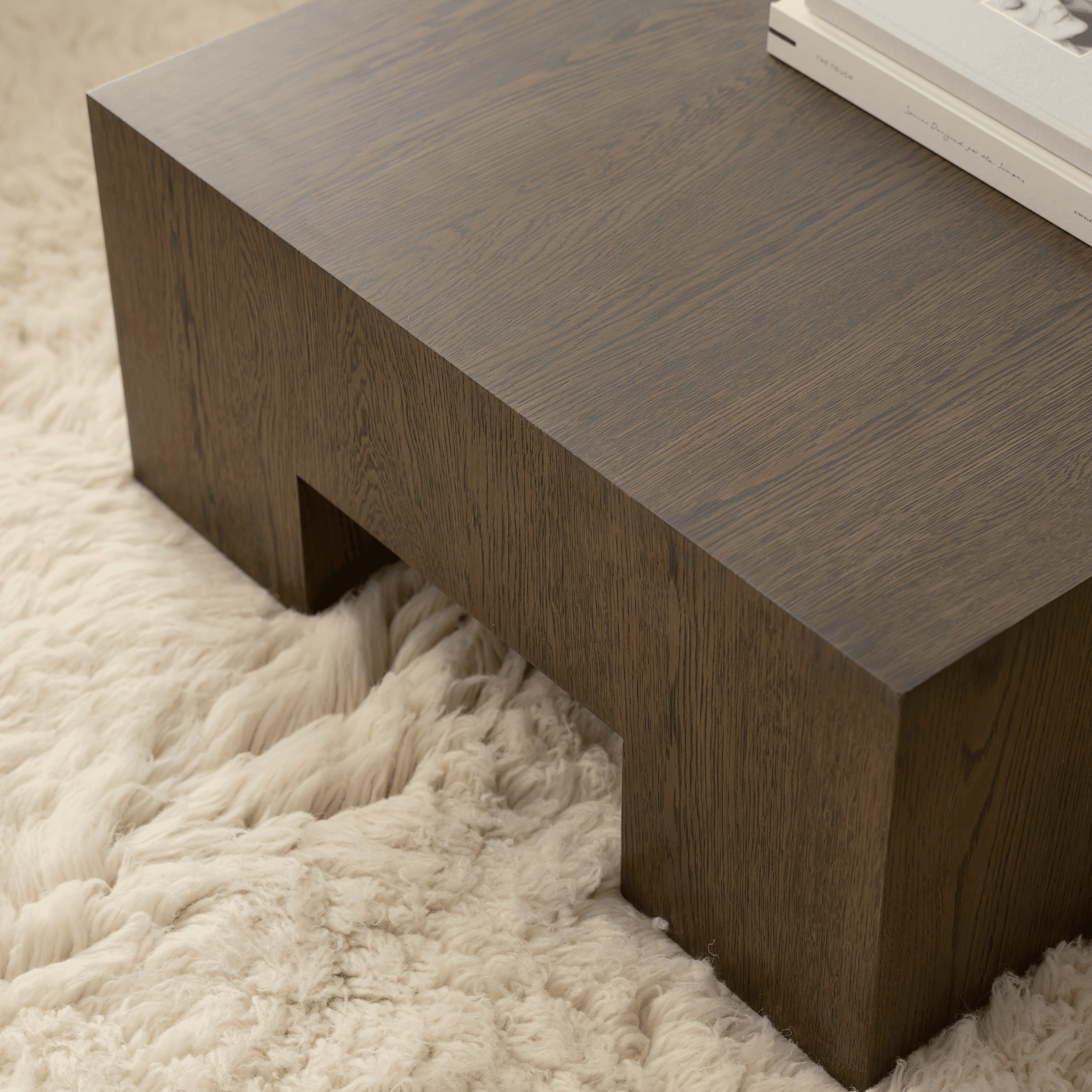 Chunky Couchtisch Braun gebeizte Eiche 90x90