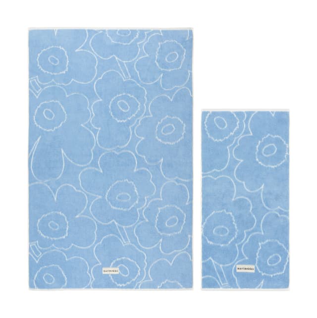 Piirto Unikko Towel Light Blue/Offwhite 2-pack