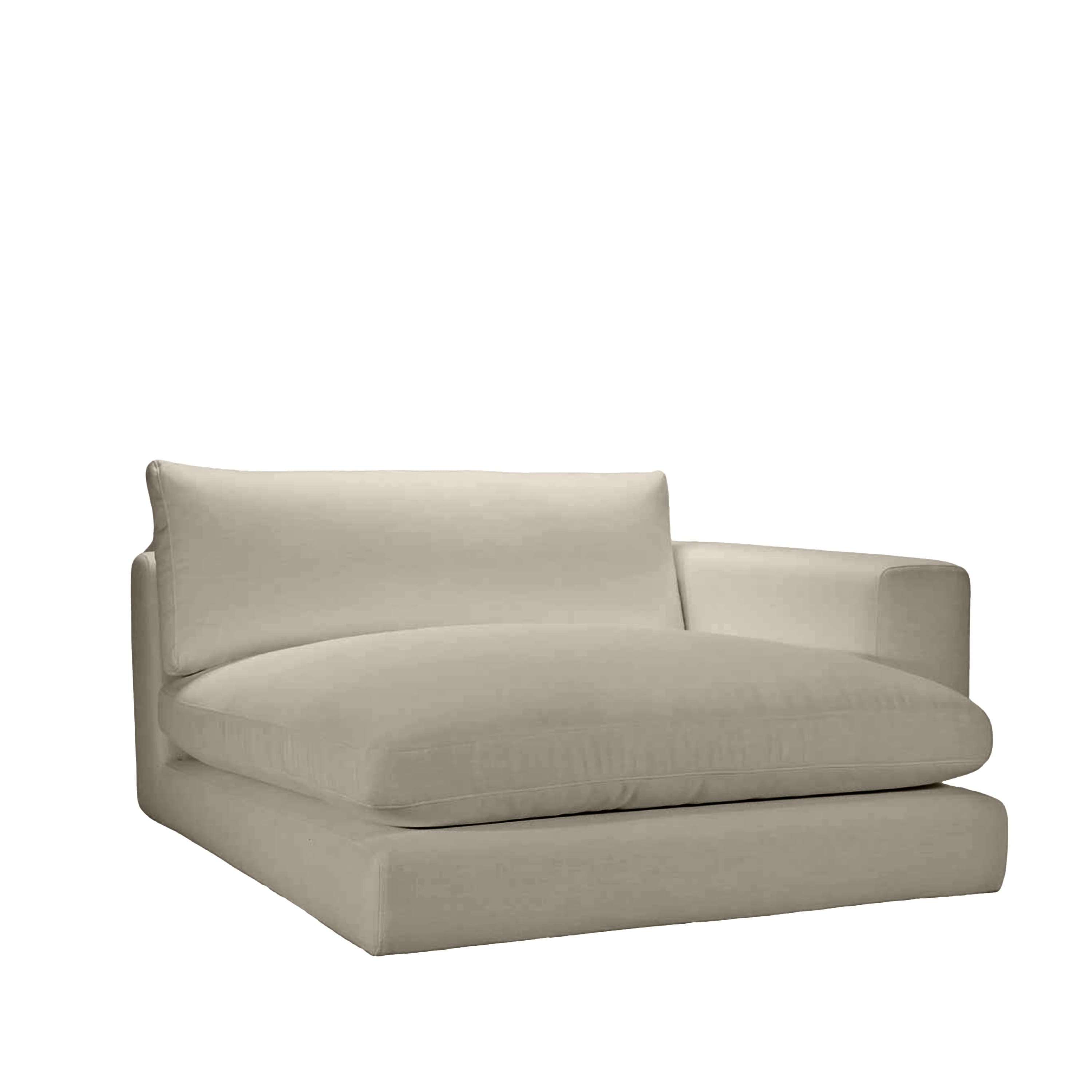 Capri 1,5-Sitzer Divanmodul Rechtes Armlehne Taupe 142x155